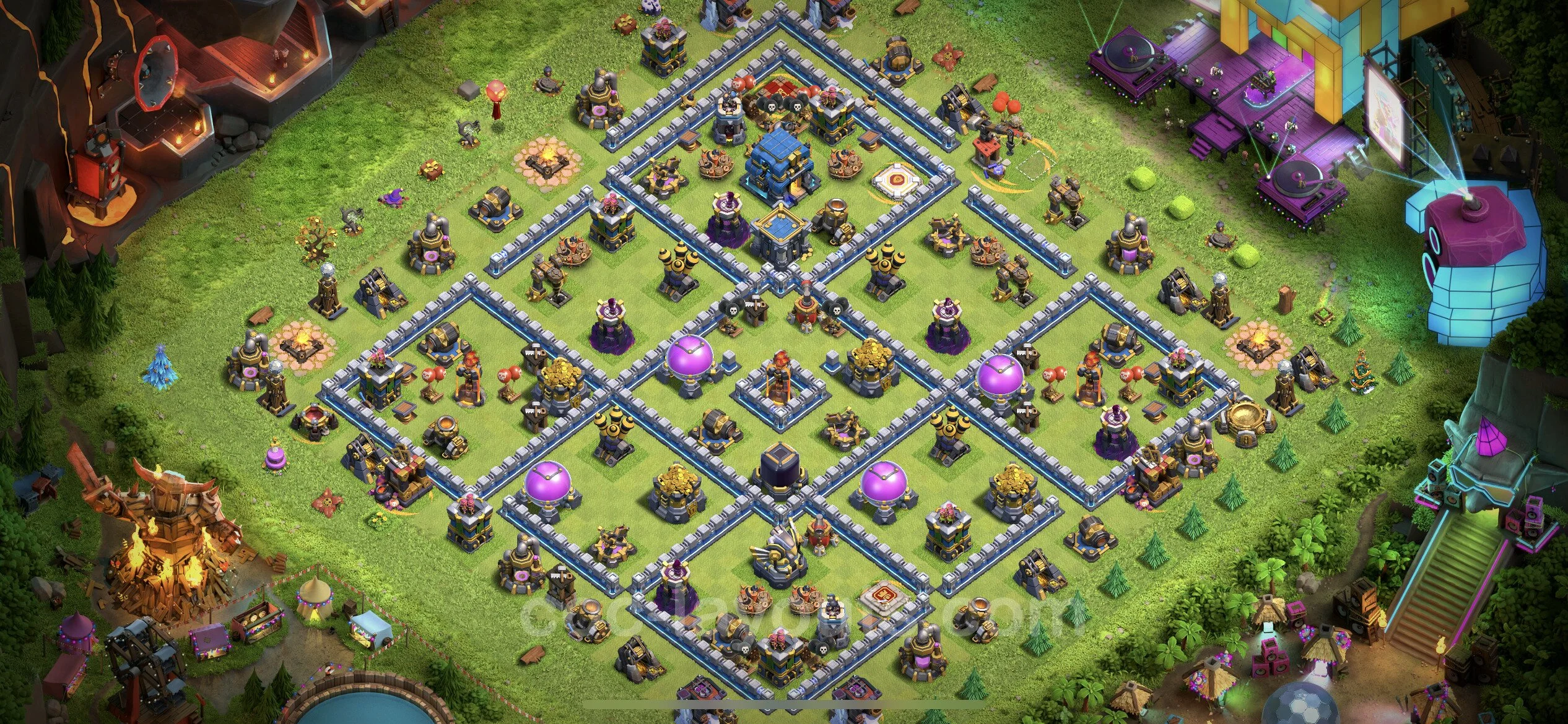 Top Base TH12 with Link, Hybrid - Anti Everything Defence Plan - Clash of Clans - (#50) — Défense TH12