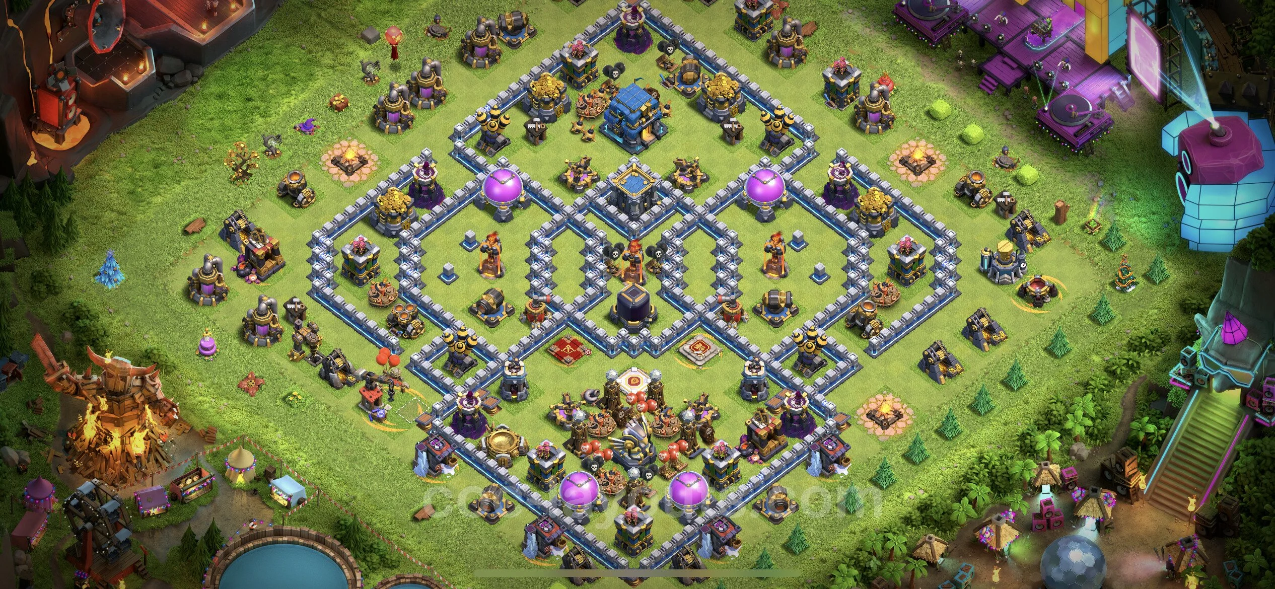 Anti 3 Stars Base TH12 with Link, Hybrid - best plan / layout / design - Clash of Clans - (#53) — Захист TH12