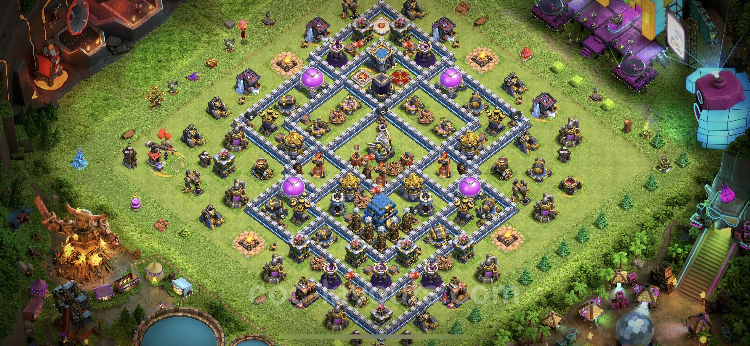 Anti 3 Stars Base TH12 with Link, Hybrid - best plan / layout / design - Clash of Clans - (#54) — Obrona TH12