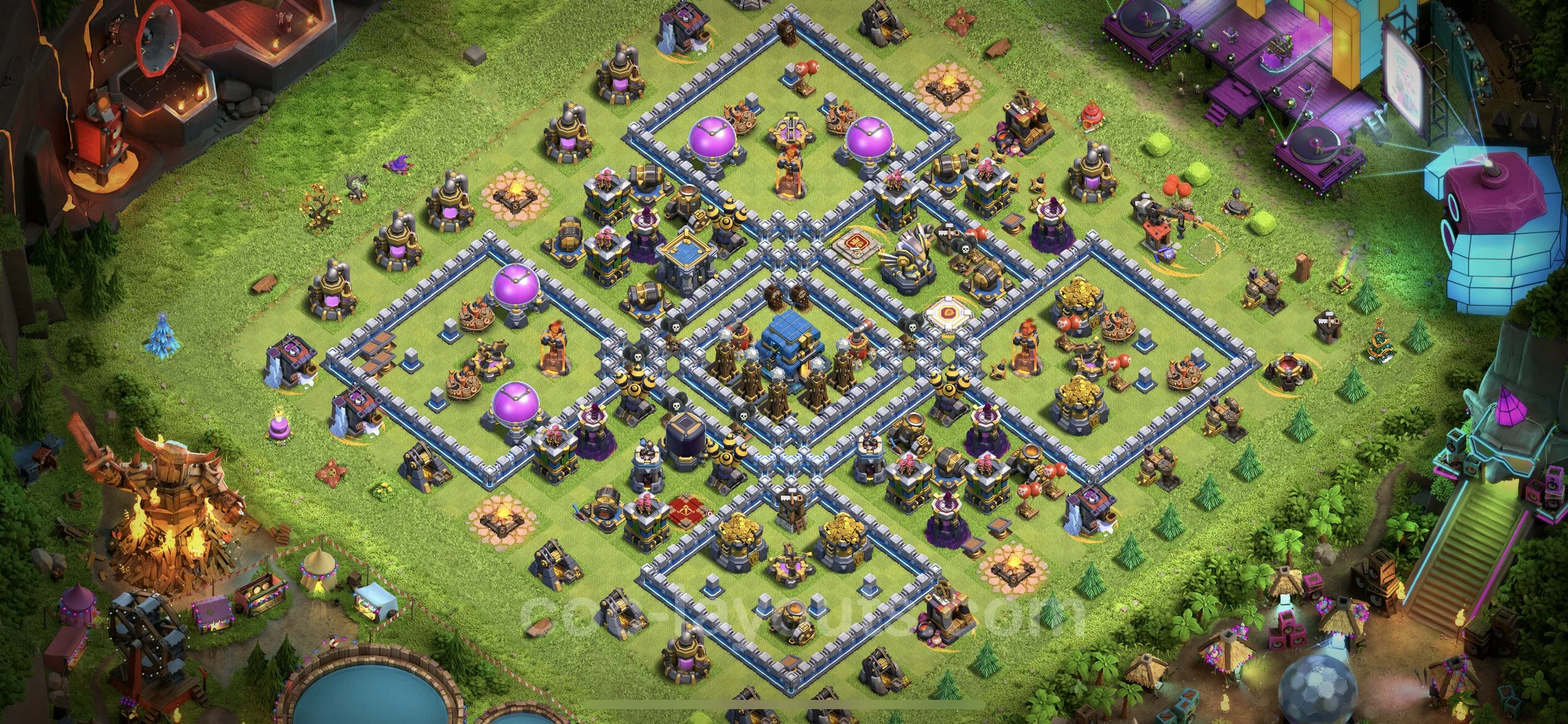 Top Base TH12 with Link - Anti Everything Defence Plan - Clash of Clans - (#55) — Savunma TH12