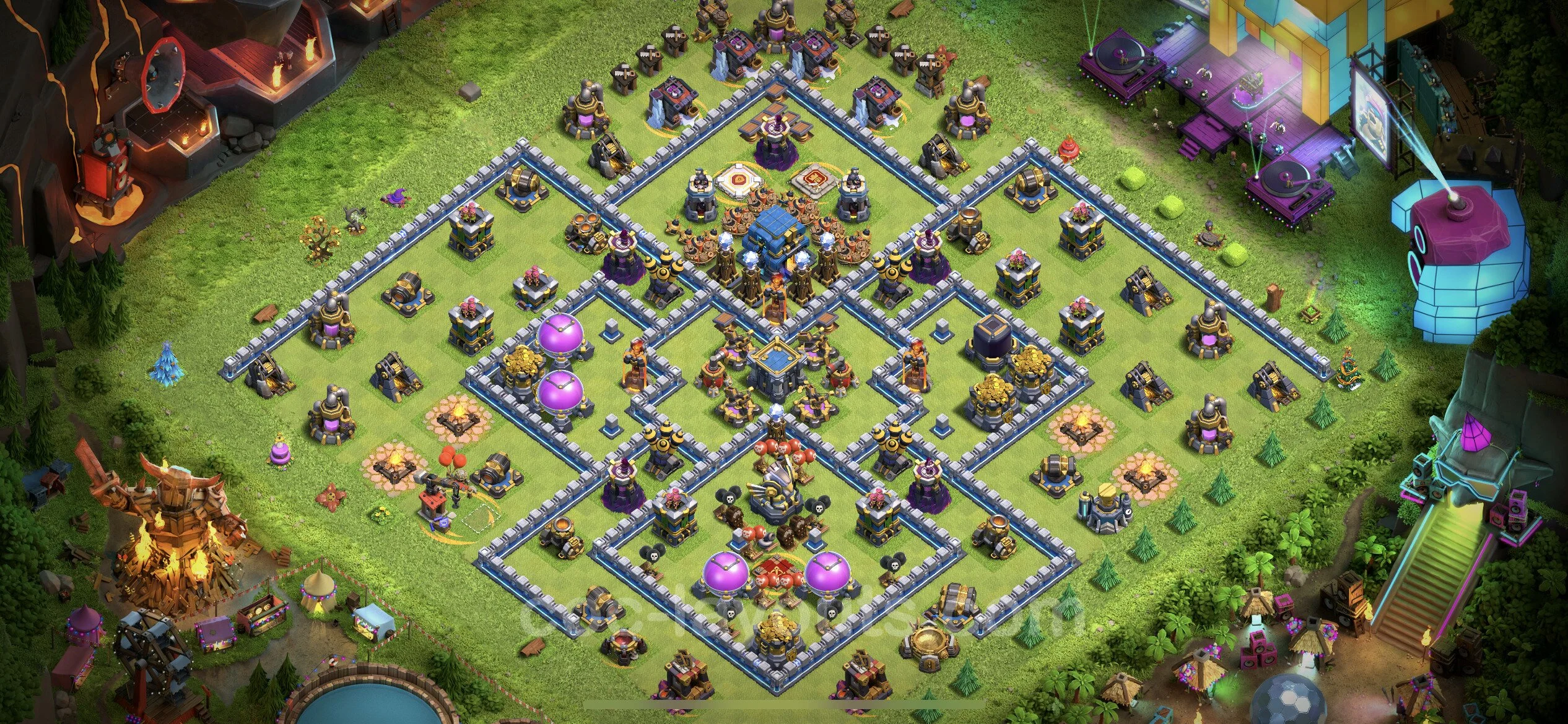 Anti 3 Stars Base TH12 with Link, Hybrid - best plan / layout / design - Clash of Clans - (#56) — Obrona TH12