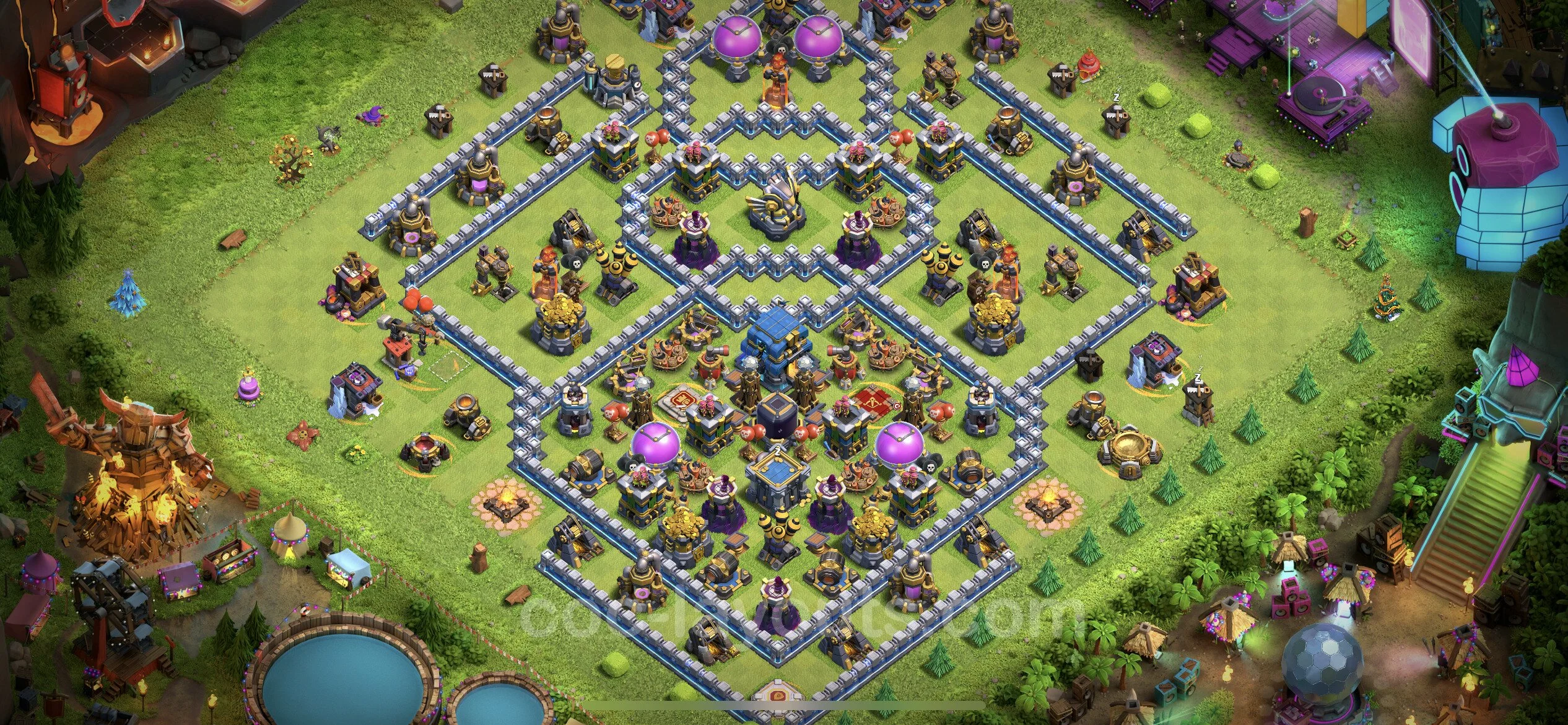 Anti 3 Stars Base TH12 with Link, Hybrid - best plan / layout / design - Clash of Clans - (#57) — Defesa TH12