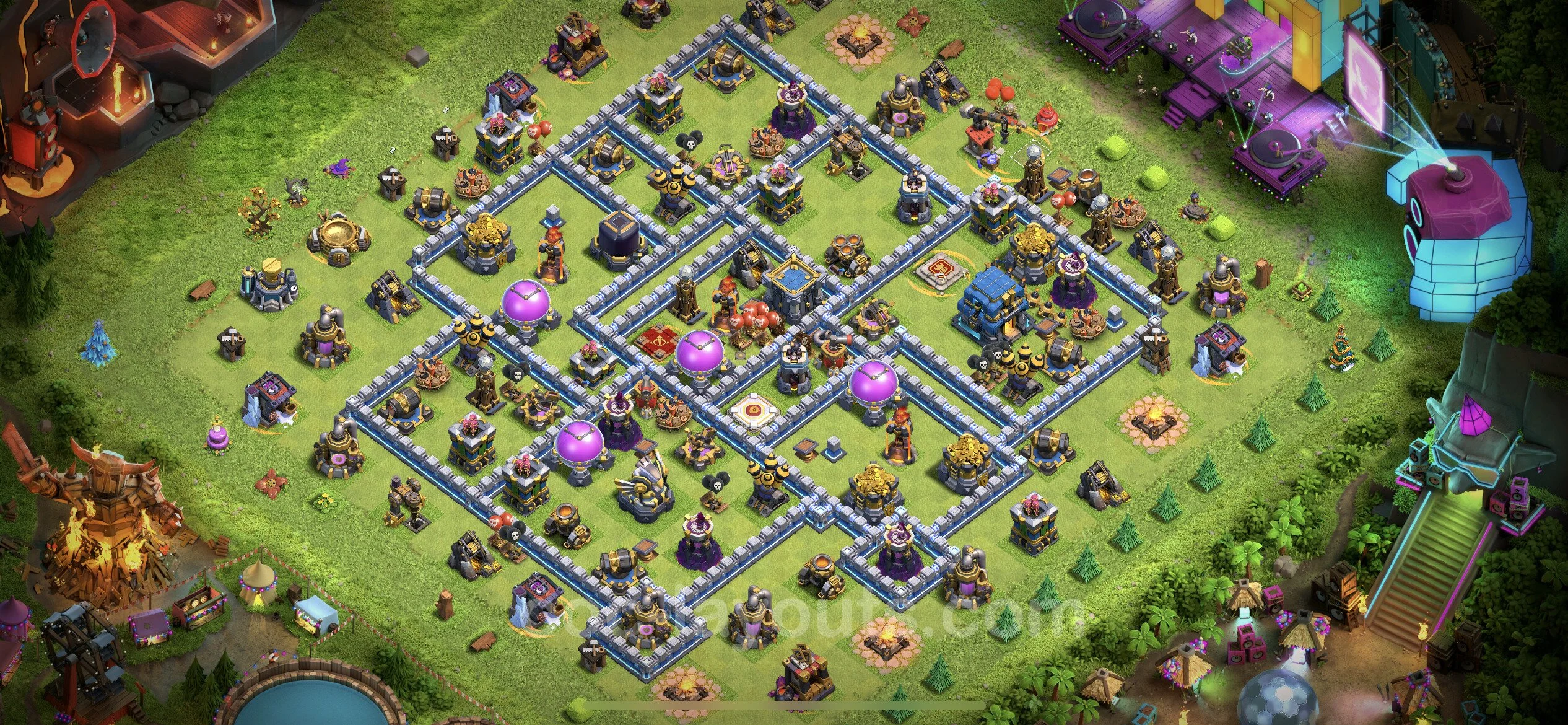 Top Base TH12 with Link, Hybrid - Anti Everything Defence Plan - Clash of Clans - (#58) — Defense TH12