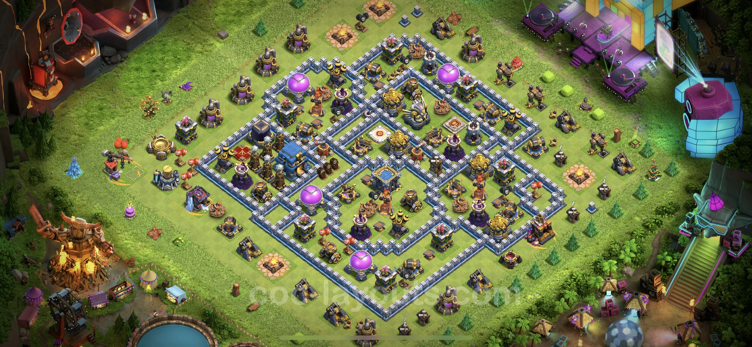 Top Base TH12 with Link, Hybrid - Anti Everything Defence Plan - Clash of Clans - (#60) — Verteidigung TH12