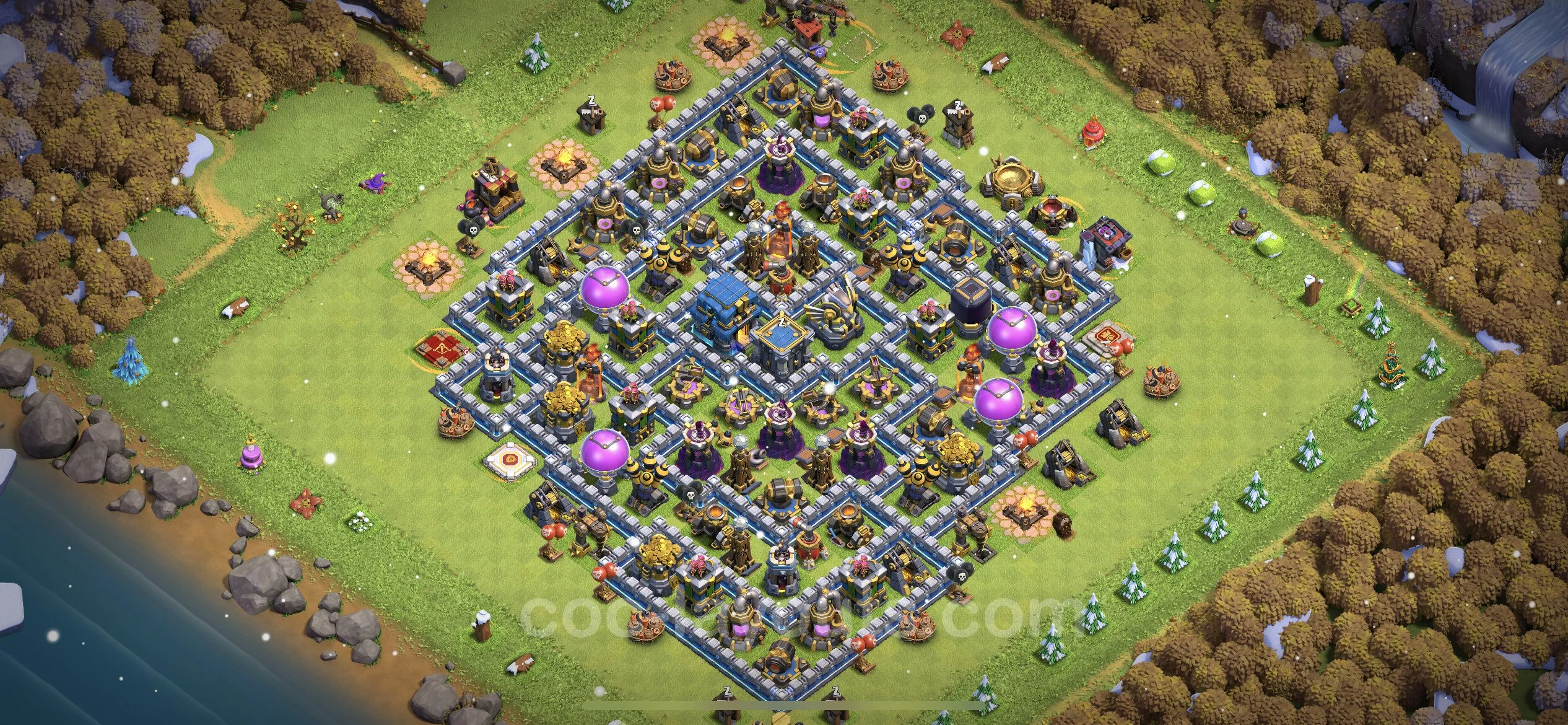 Anti 2 Stars Base TH12 with Link, Anti Everything - best plan / layout / design - Clash of Clans - (#62) — Pertahanan TH12