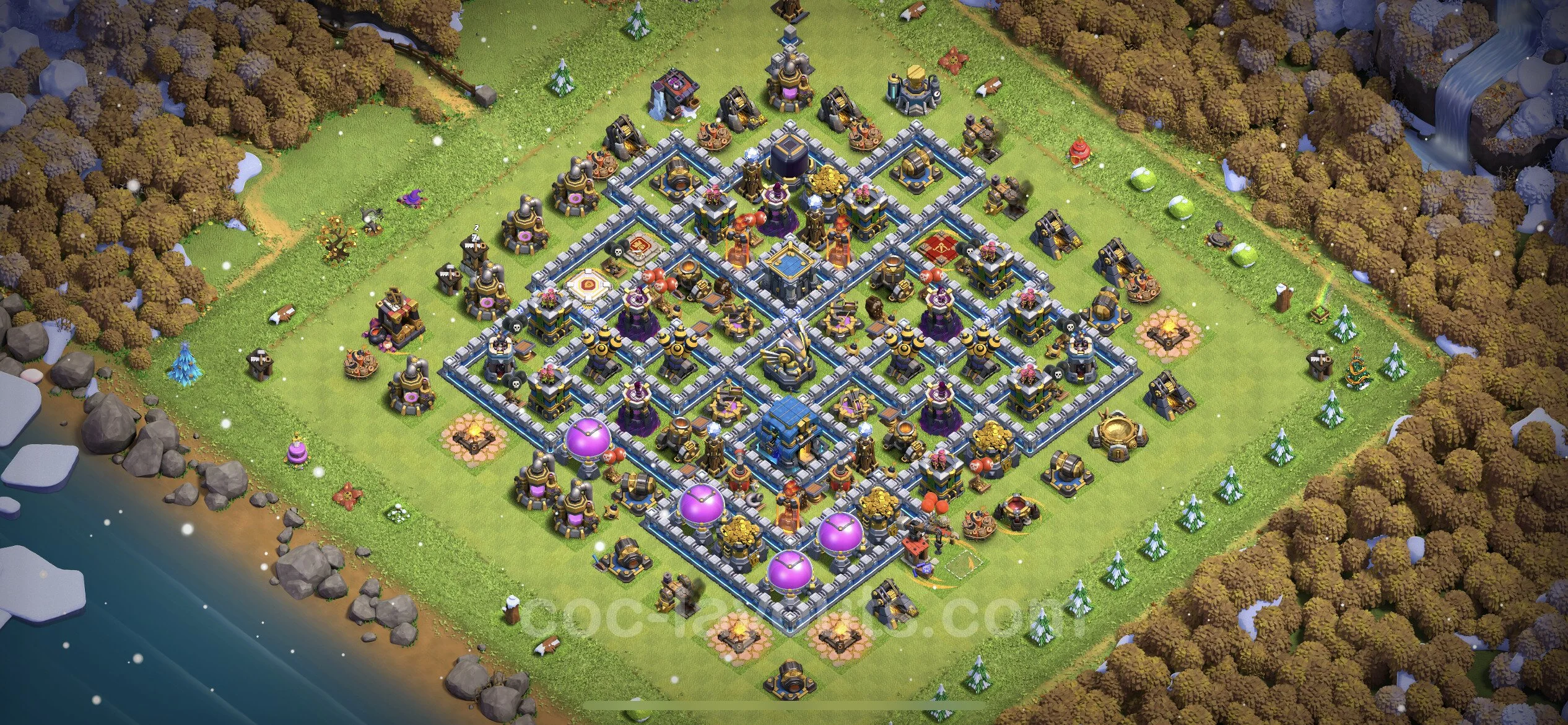 Base TH12 with Link, Hybrid - Anti Dragon Defence Plan / Anti Air - Clash of Clans - (#63) — Защита TH12
