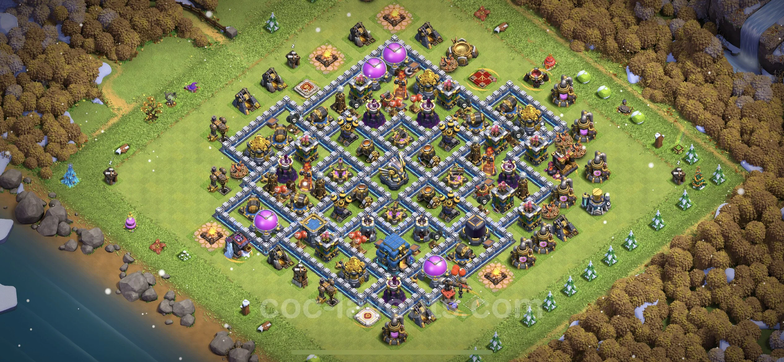Anti 3 Stars Base TH12 with Link, Anti Everything - best plan / layout / design - Clash of Clans - (#64) — Verdediging TH12