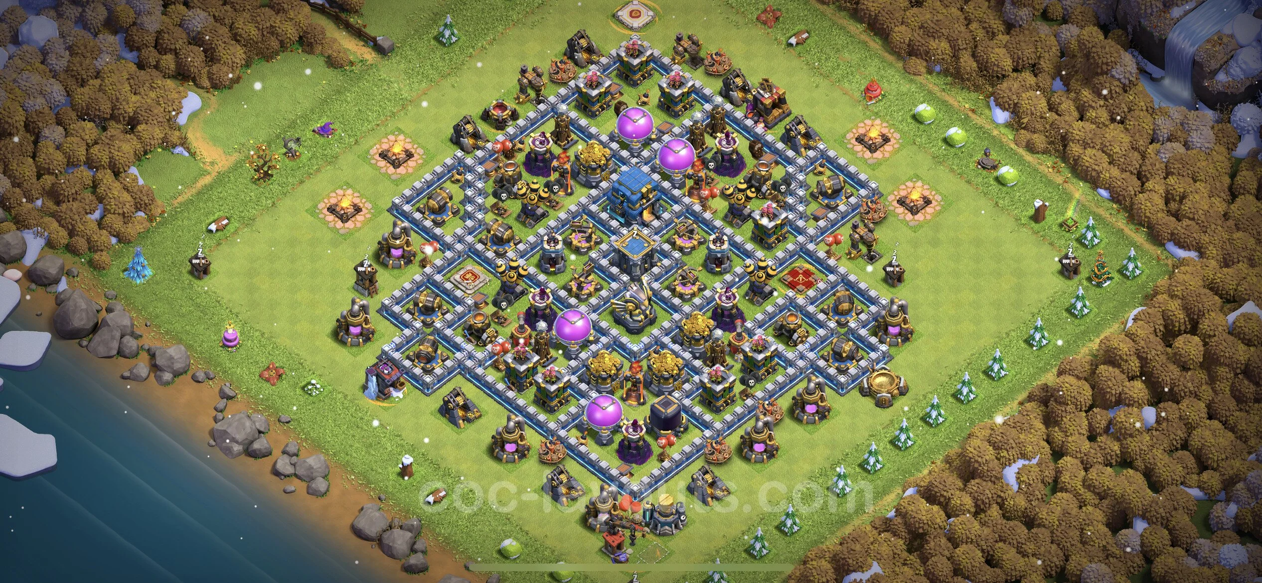 Unbeatable Base TH12 with Link, Hybrid - best plan / Anti Loot / design - Clash of Clans - (#65) — Захист TH12