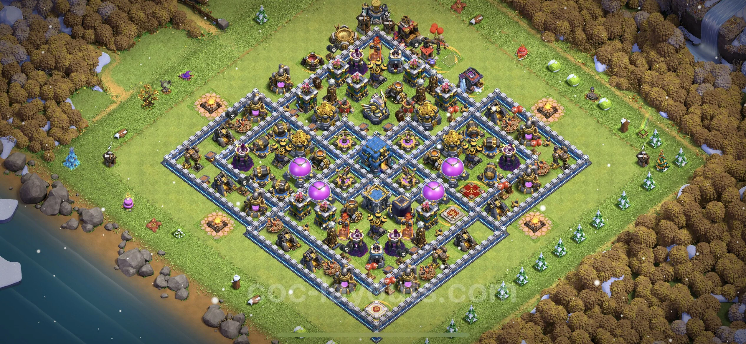 Defense (Trophy) Base TH12 with Link, Legend League, Hybrid - plan / layout / design - Clash of Clans - (#66) — Verdediging TH12