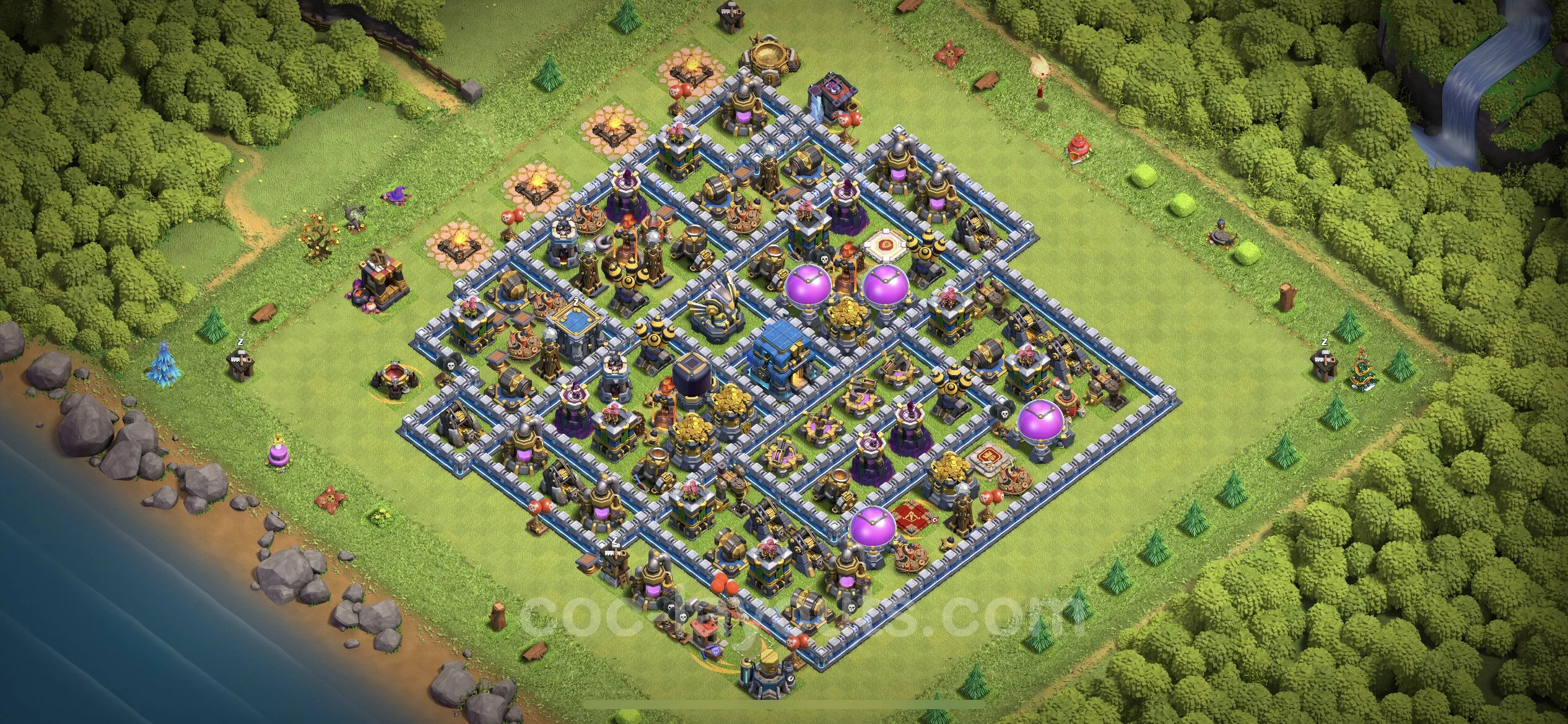 Anti 3 Stars Base TH12 with Link, Hybrid - best plan / layout / design - Clash of Clans - (#72) — Захист TH12