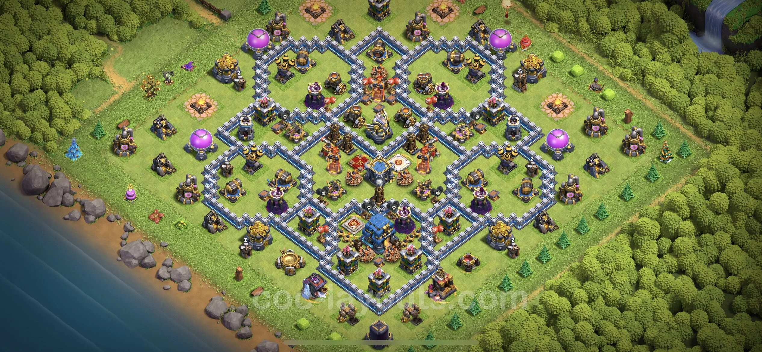 Base TH12 with Link - Anti Dragon Defence Plan / Anti Air - Clash of Clans - (#75) — Savunma TH12