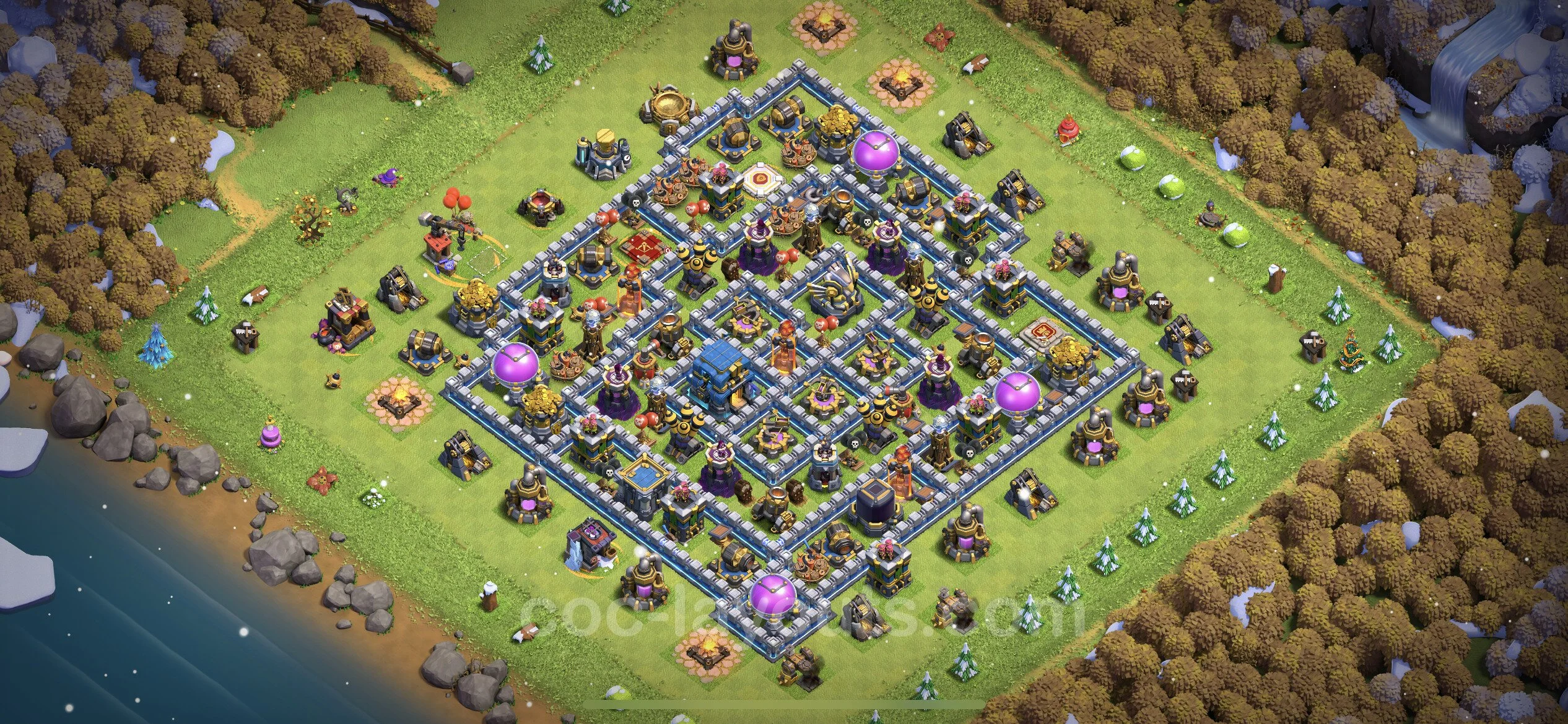 Anti 3 Stars Base TH12 with Link, Hybrid - best plan / layout / design - Clash of Clans - (#76) — Захист TH12