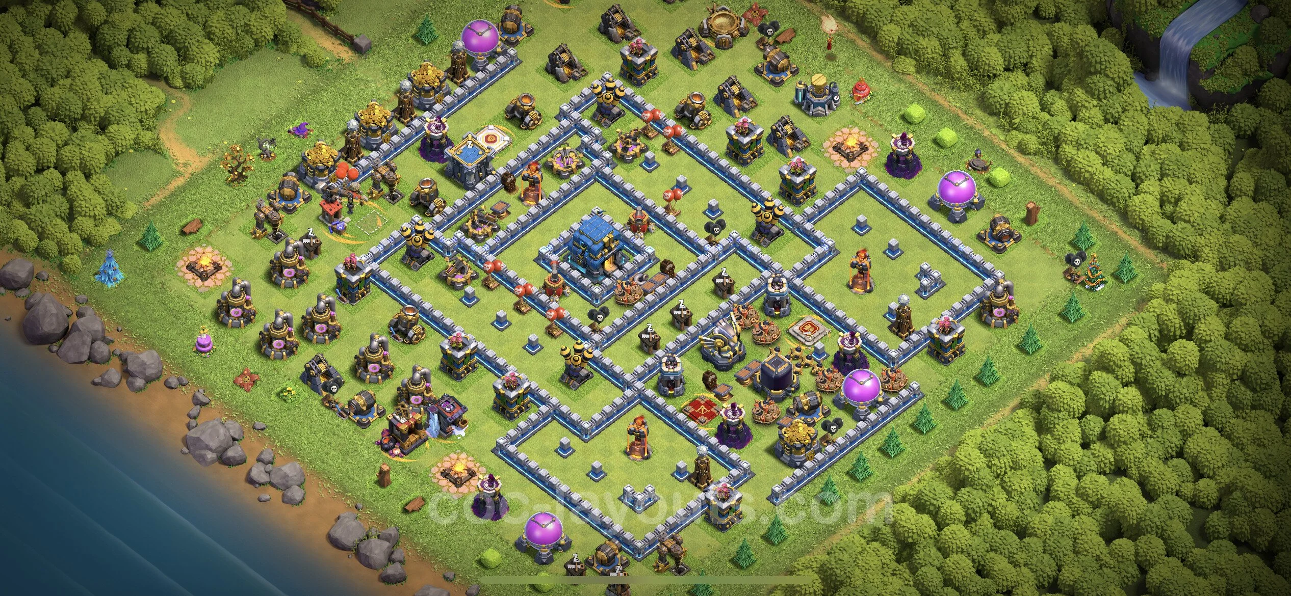 Top Base TH12 with Link - Anti Everything Defence Plan - Clash of Clans - (#77) — Защита TH12