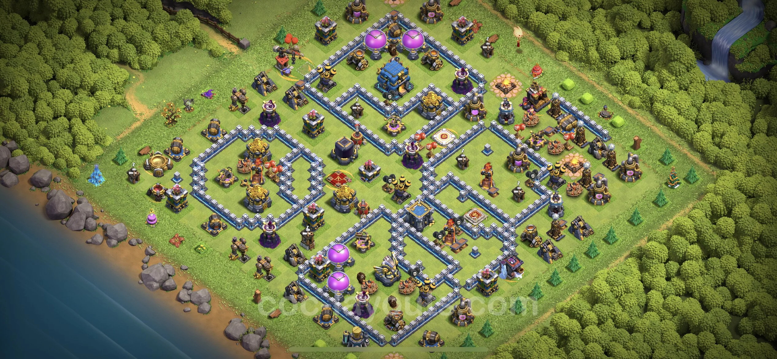 Anti 3 Stars Base TH12 with Link, Anti Everything - best plan / layout / design - Clash of Clans - (#79) — Defense TH12
