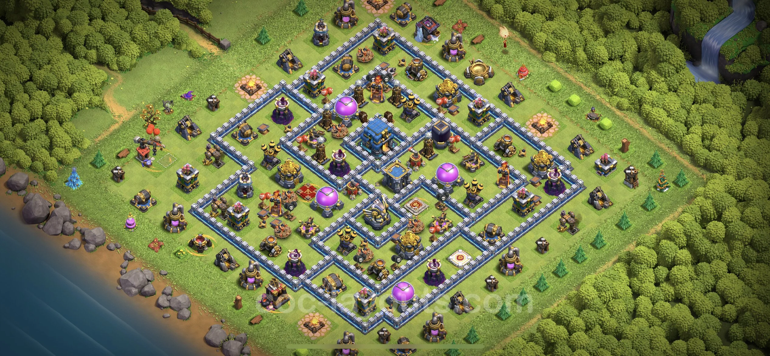 Anti 2 Stars Base TH12 with Link, Anti Everything - best plan / layout / design - Clash of Clans - (#82) — Defense TH12