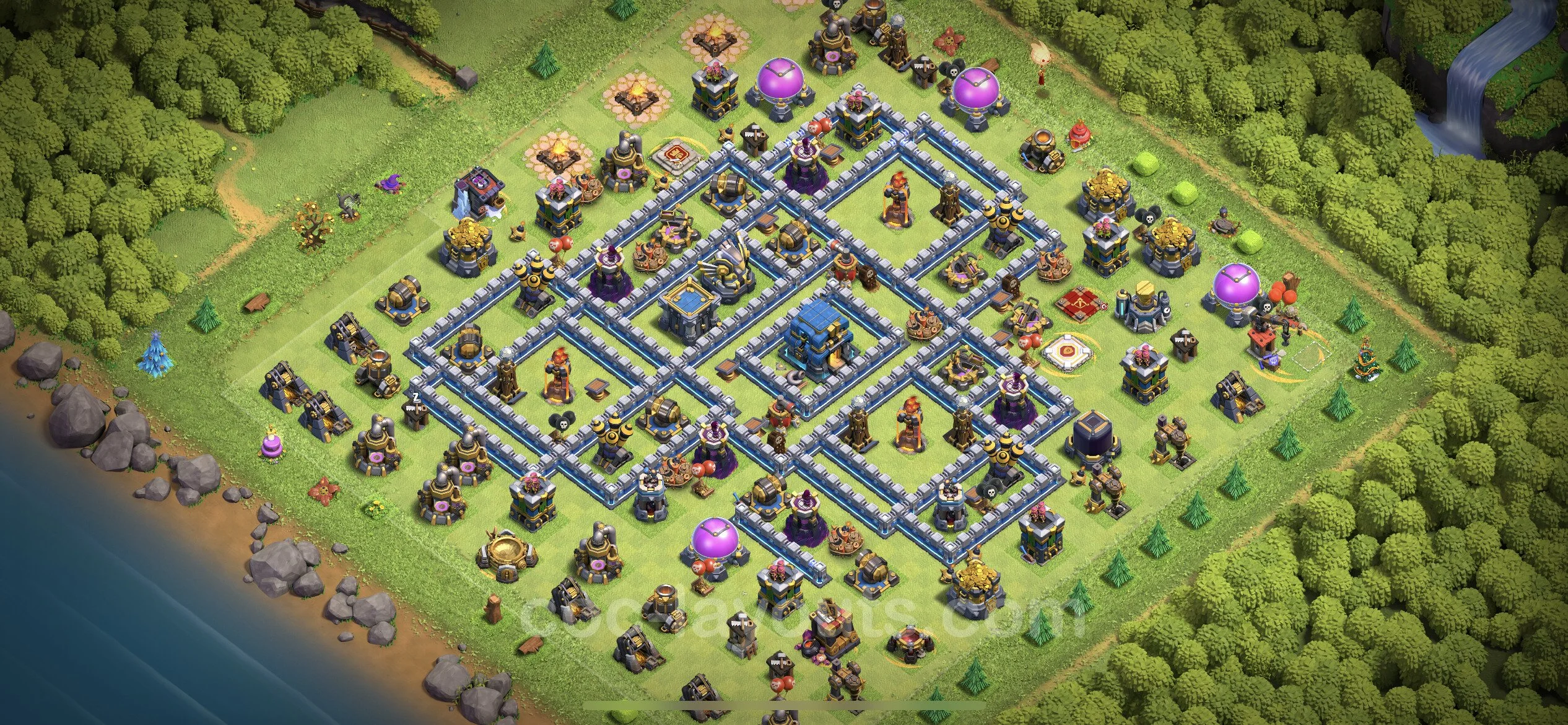 Top Base TH12 with Link - Anti Everything Defence Plan - Clash of Clans - (#86) — Pertahanan TH12