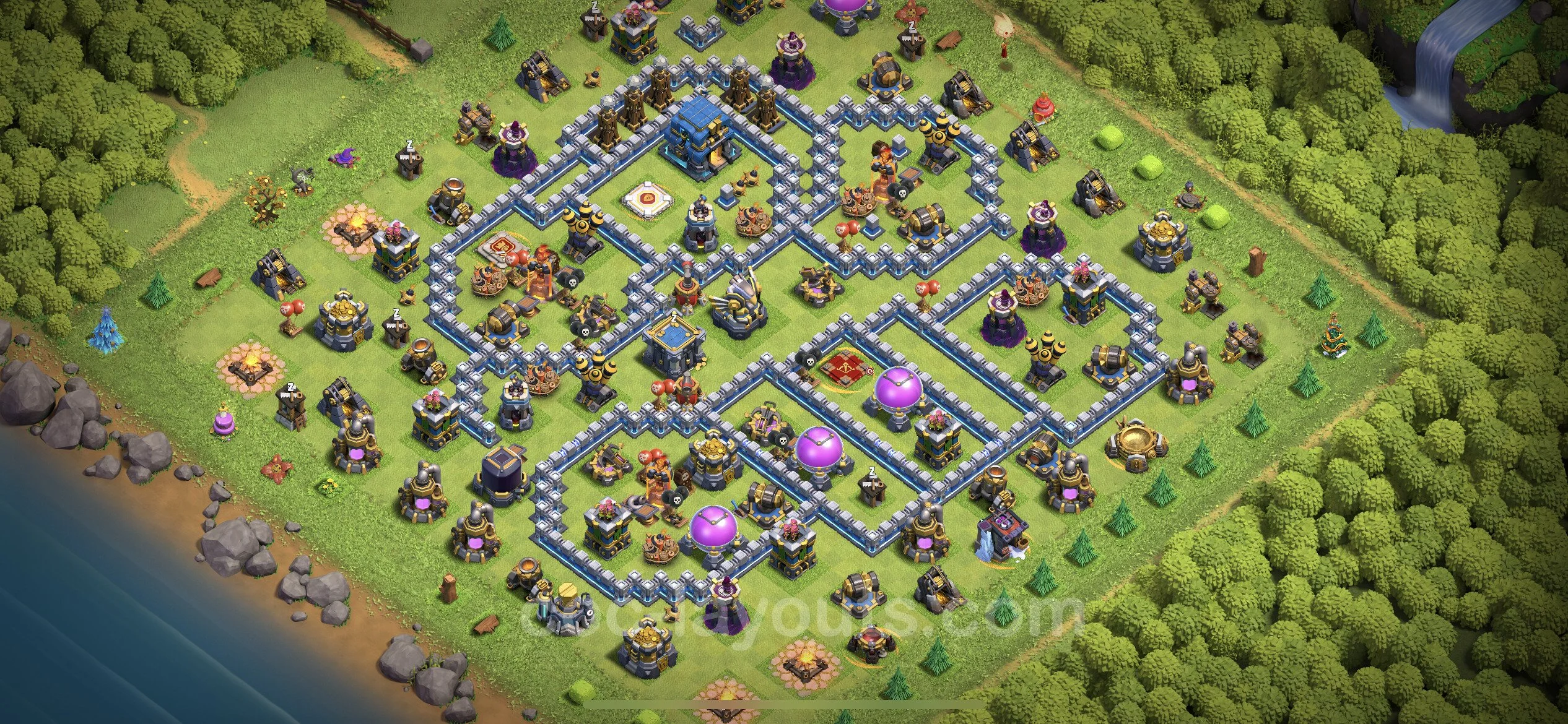 Anti 3 Stars Base TH12 with Link - best plan / layout / design - Clash of Clans - (#88) — Defense TH12