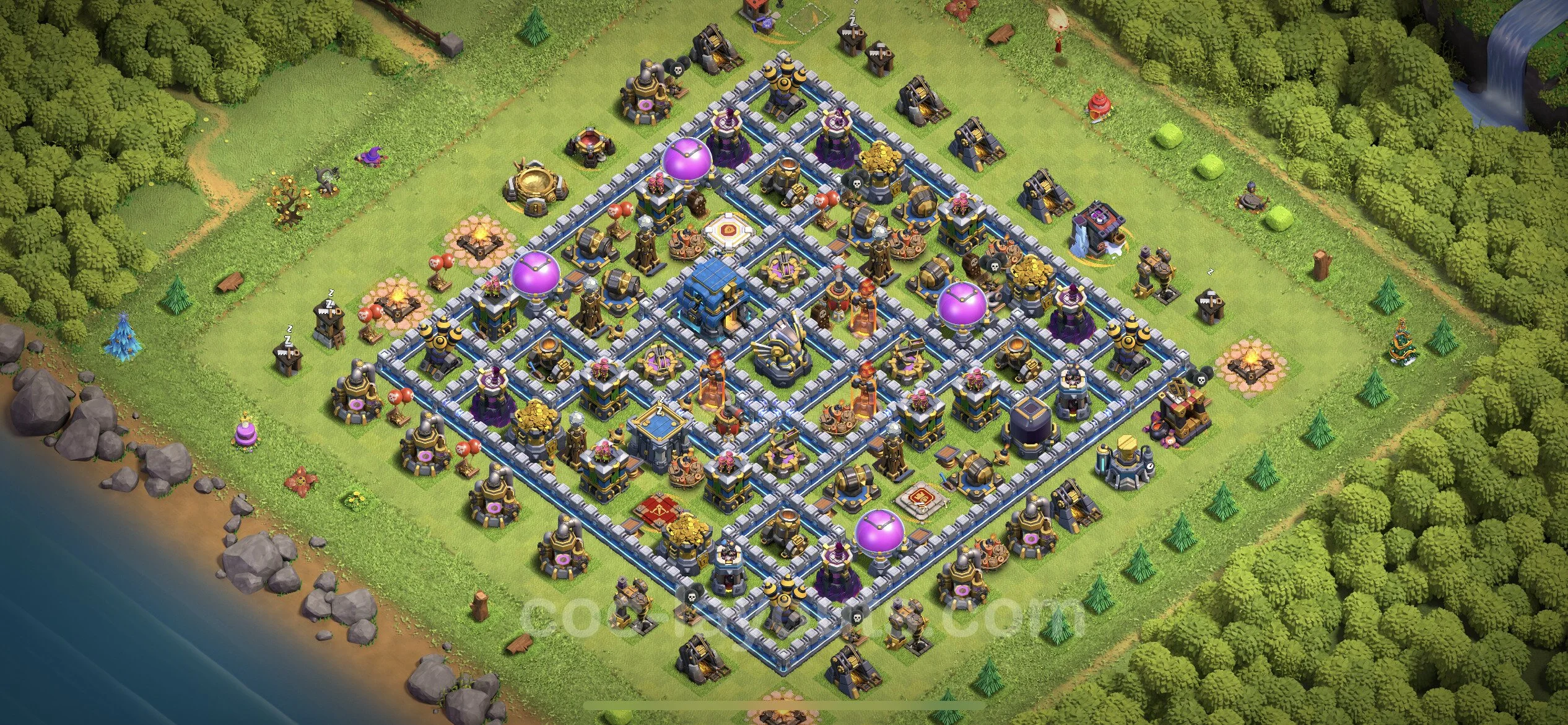 Anti 3 Stars Base TH12 with Link, Hybrid - best plan / layout / design - Clash of Clans - (#90) — Защита TH12