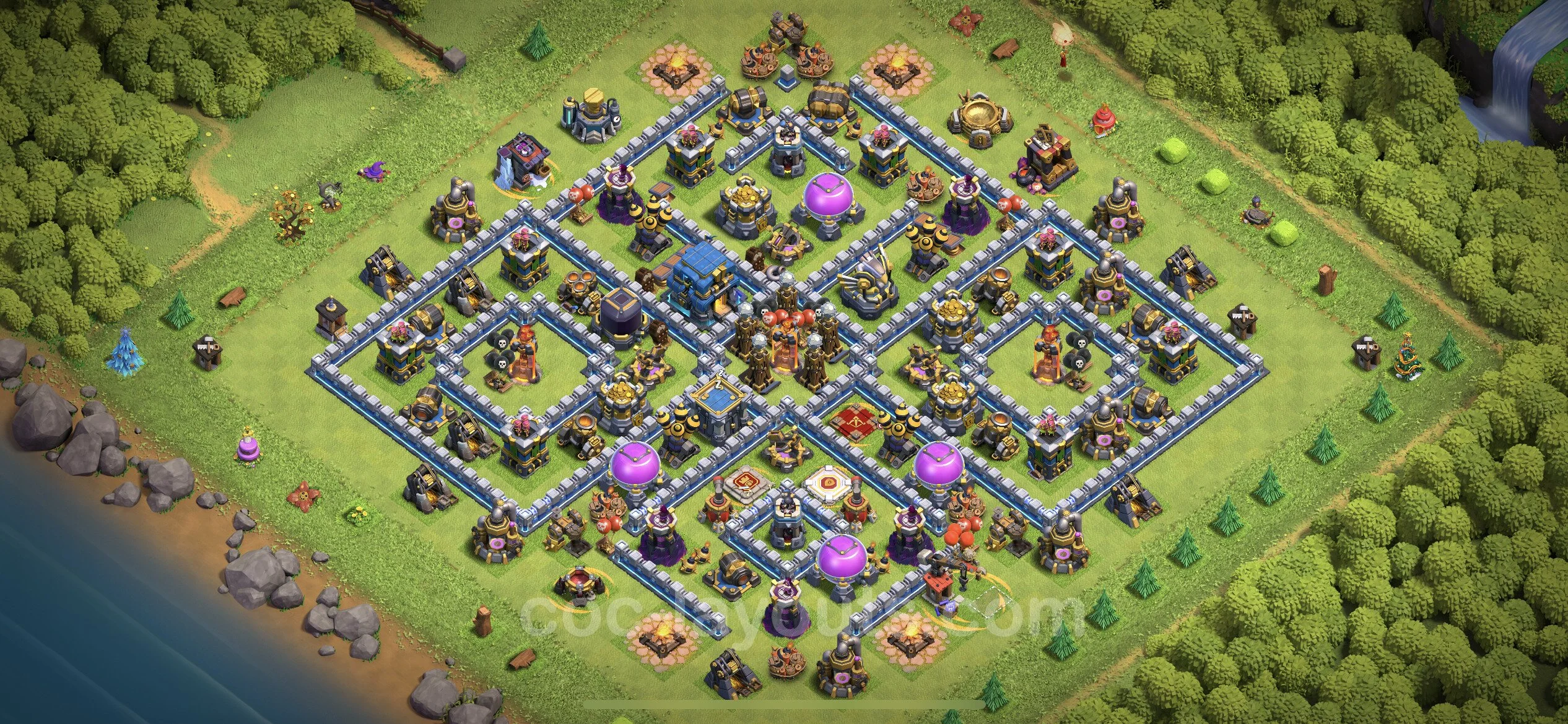 Anti 3 Stars Base TH12 with Link, Hybrid - best plan / layout / design - Clash of Clans - (#92) — Verteidigung TH12
