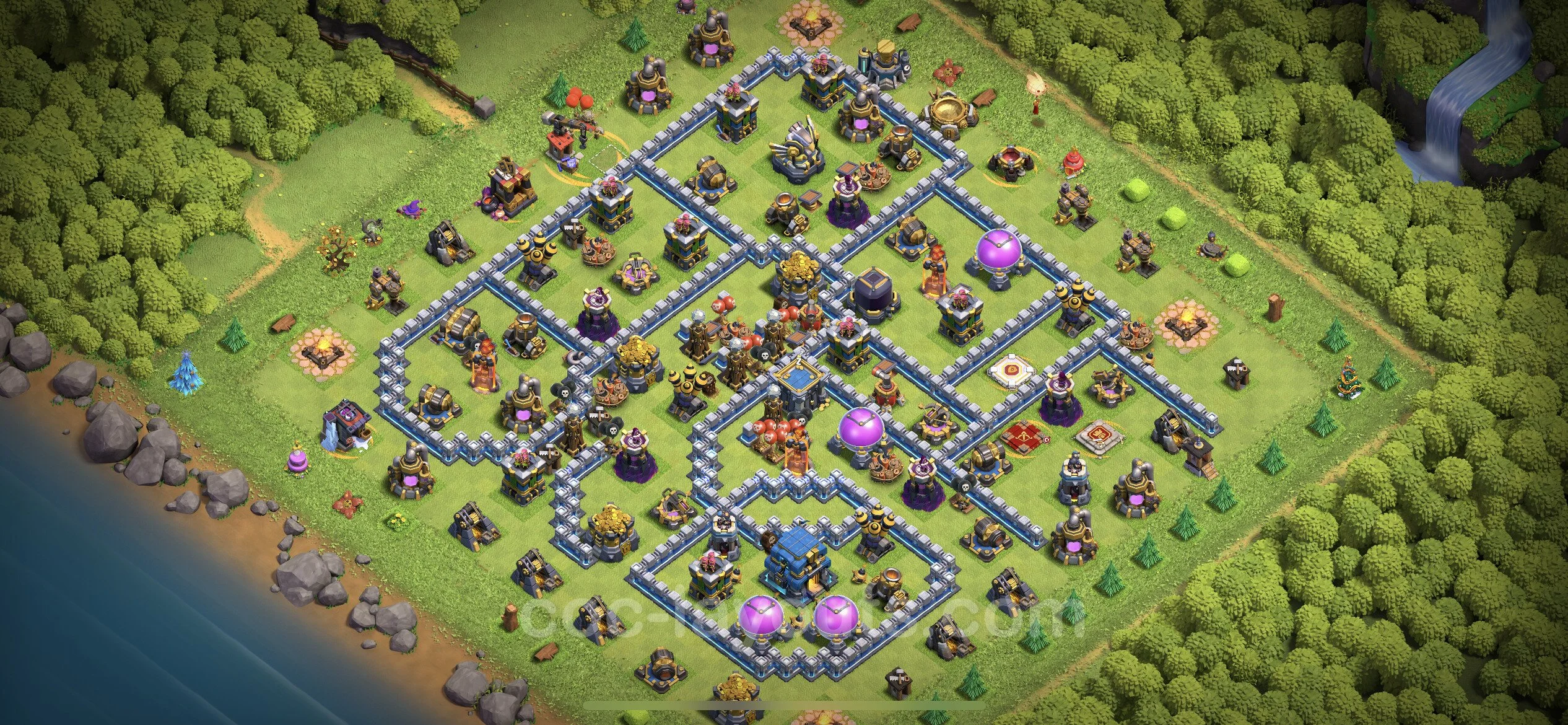 Defense (Trophy) Base TH12 with Link, Hybrid - plan / layout / design - Clash of Clans - (#95) — Savunma TH12