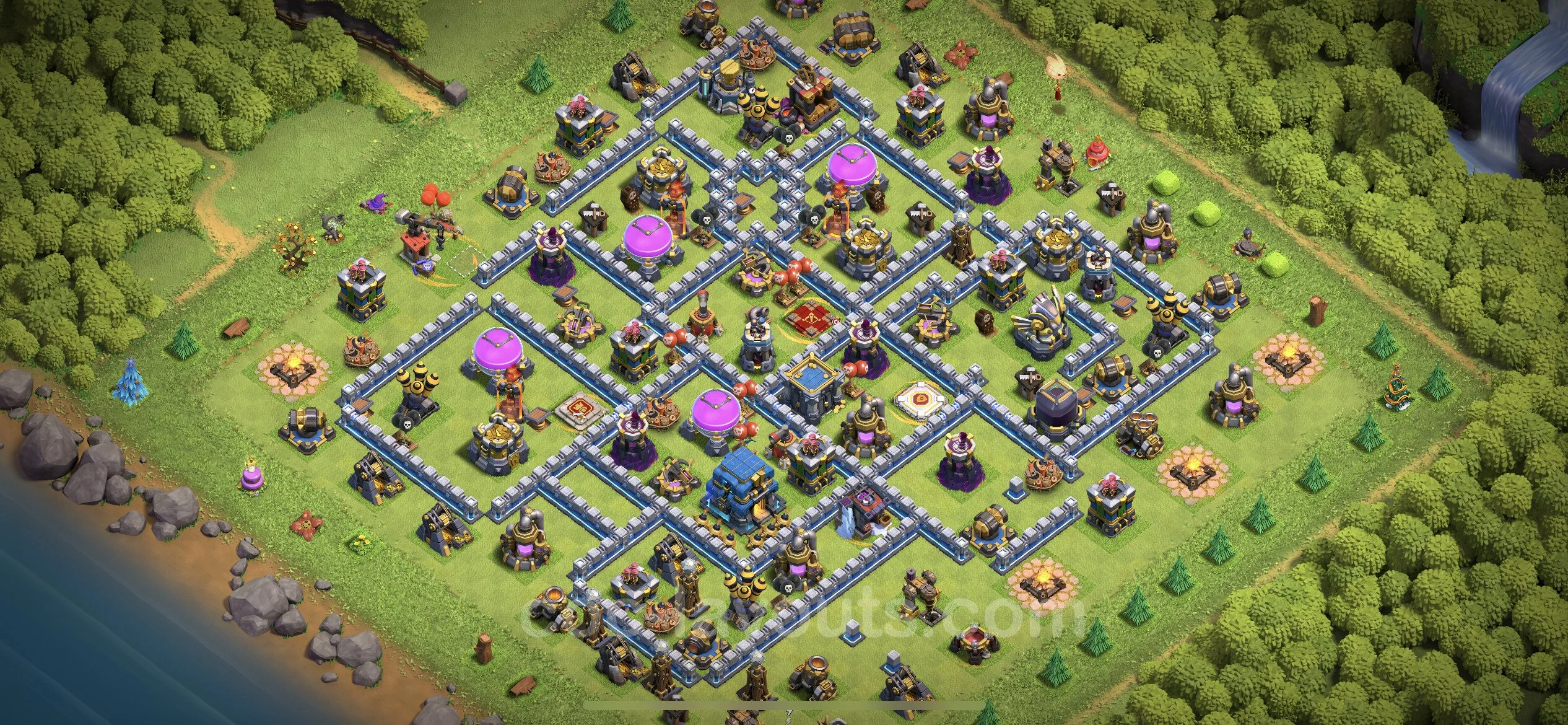 Top Base TH12 with Link, Anti 3 Stars - Anti Everything Defence Plan - Clash of Clans - (#96) — Defense TH12