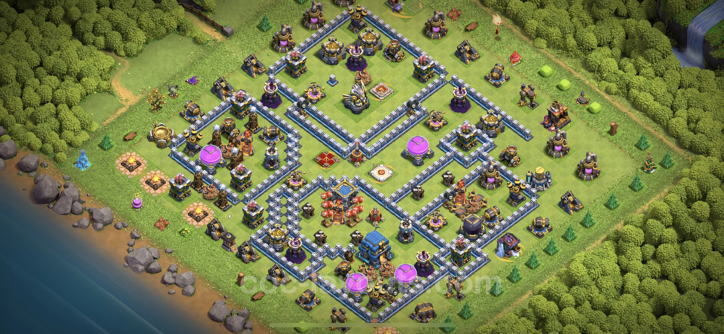 Defense (Trophy) Base TH12 with Link - plan / layout / design - Clash of Clans - (#97) — Obrona TH12