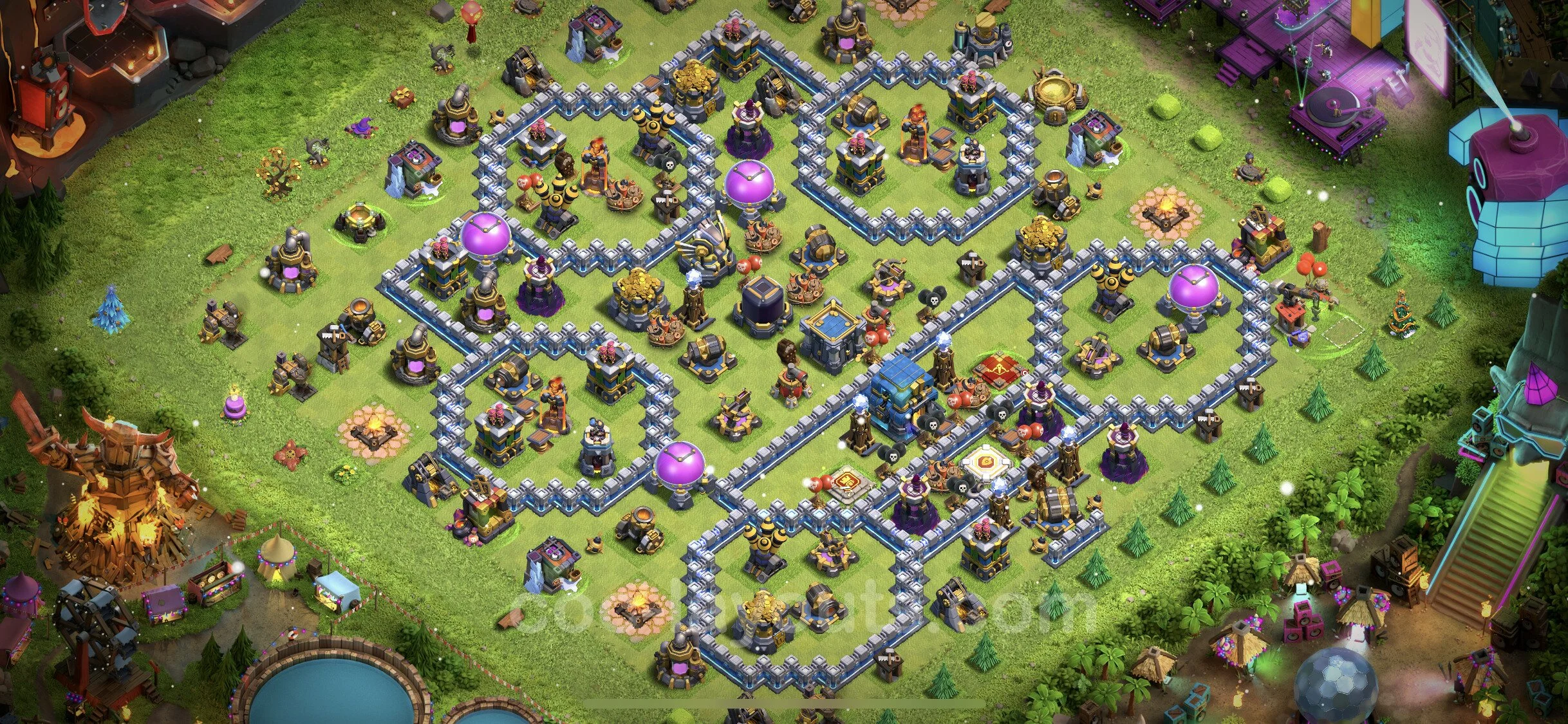 Farming Base TH12 with Link, Anti Everything, Hybrid - plan / layout / design - Clash of Clans - (#40)