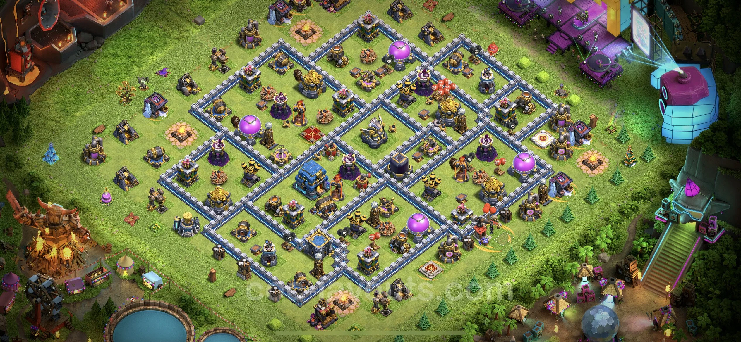 Farming Base TH12 with Link, Anti Everything - plan / layout / design - Clash of Clans - (#47) — Farm TH12