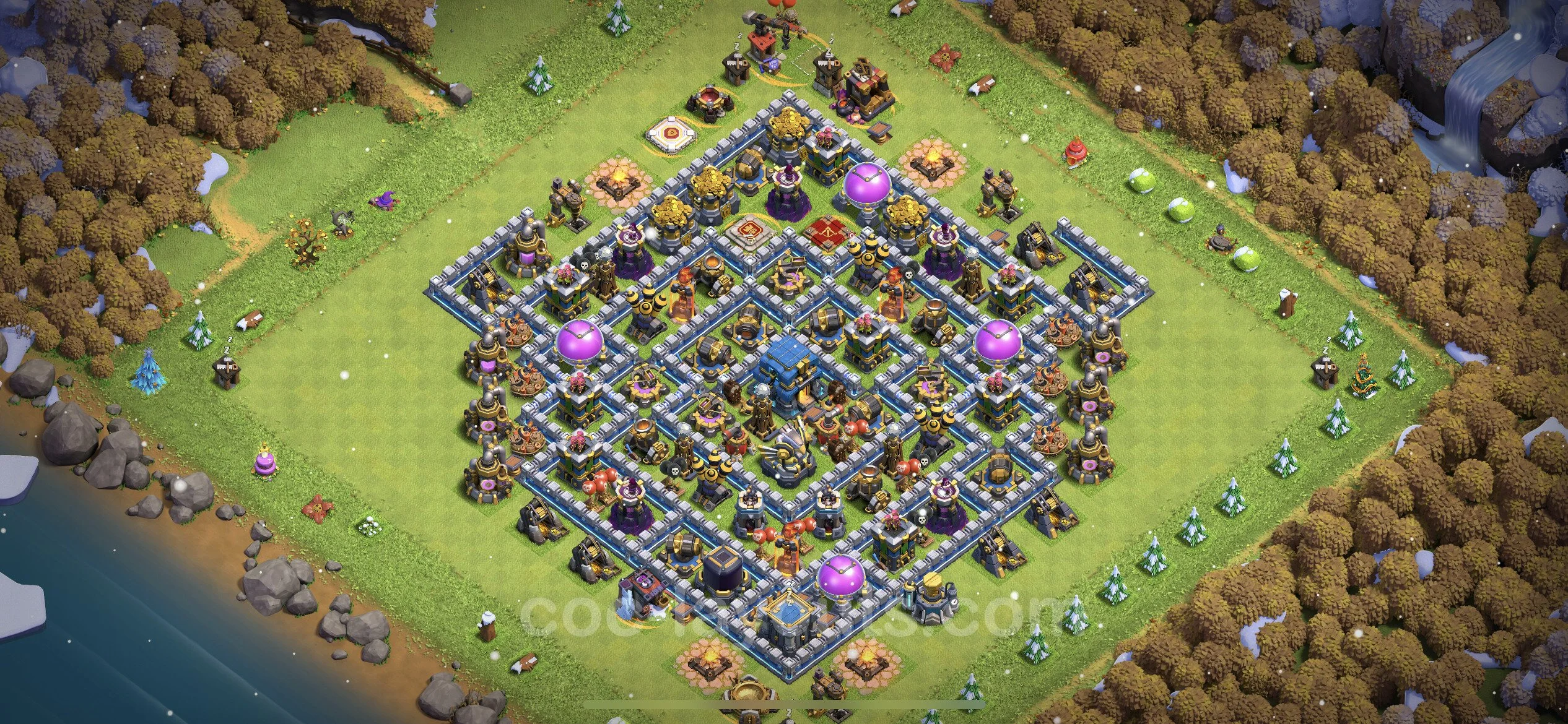 Farming Base TH12 with Link, Anti 3 Stars, Hybrid - plan / layout / design - Clash of Clans - (#51) — Farma TH12