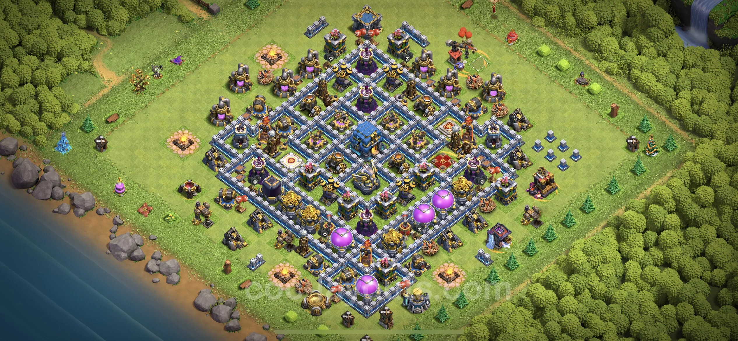 Farming Base TH12 with Link, Anti Everything - plan / layout / design - Clash of Clans - (#53) — Farma TH12