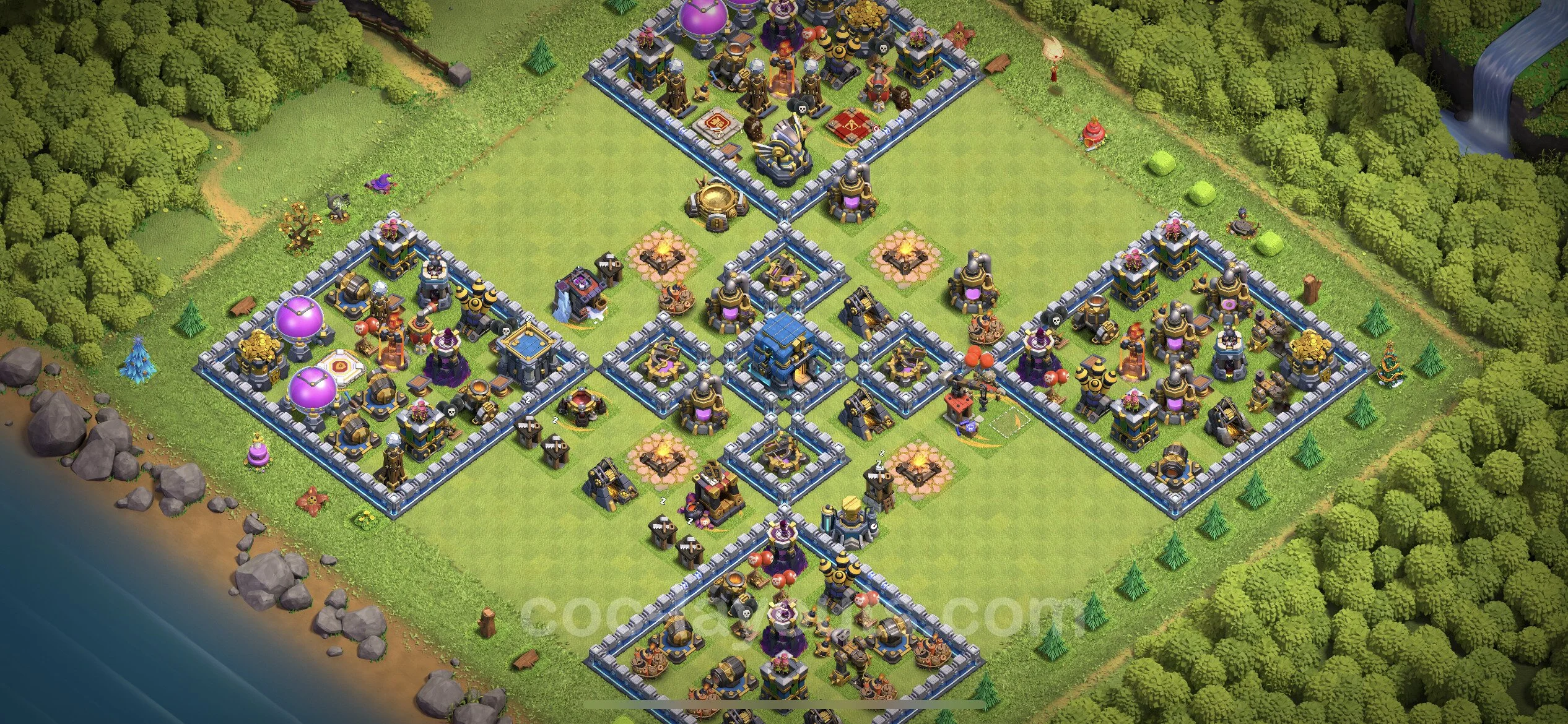 Farming Base TH12 with Link, Anti 3 Stars, Hybrid - plan / layout / design - Clash of Clans - (#55) — Farma TH12