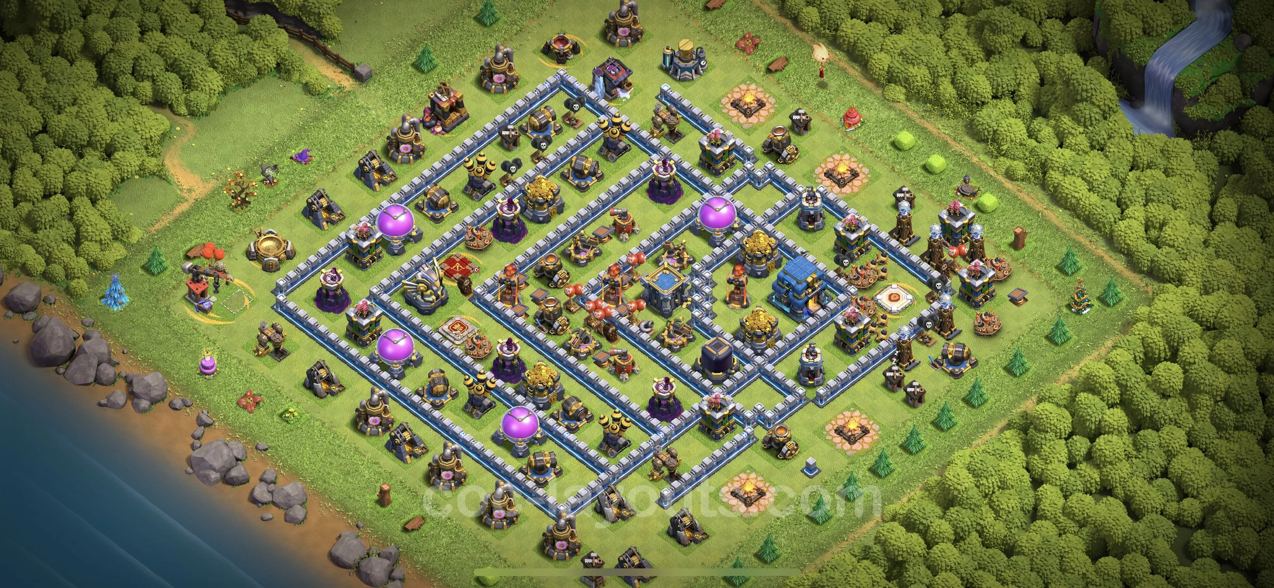 Farming Base TH12 with Link, Anti 3 Stars, Hybrid - plan / layout / design - Clash of Clans - (#56) — Farming TH12