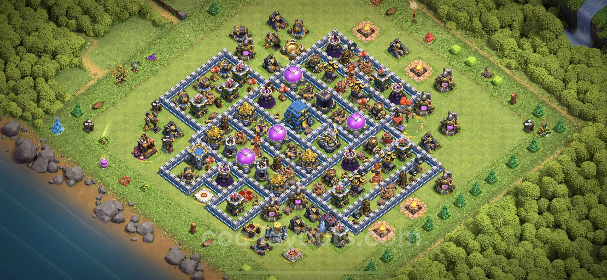 Farming Base TH12 with Link, Anti 3 Stars, Hybrid - plan / layout / design - Clash of Clans - (#58) — Farma TH12