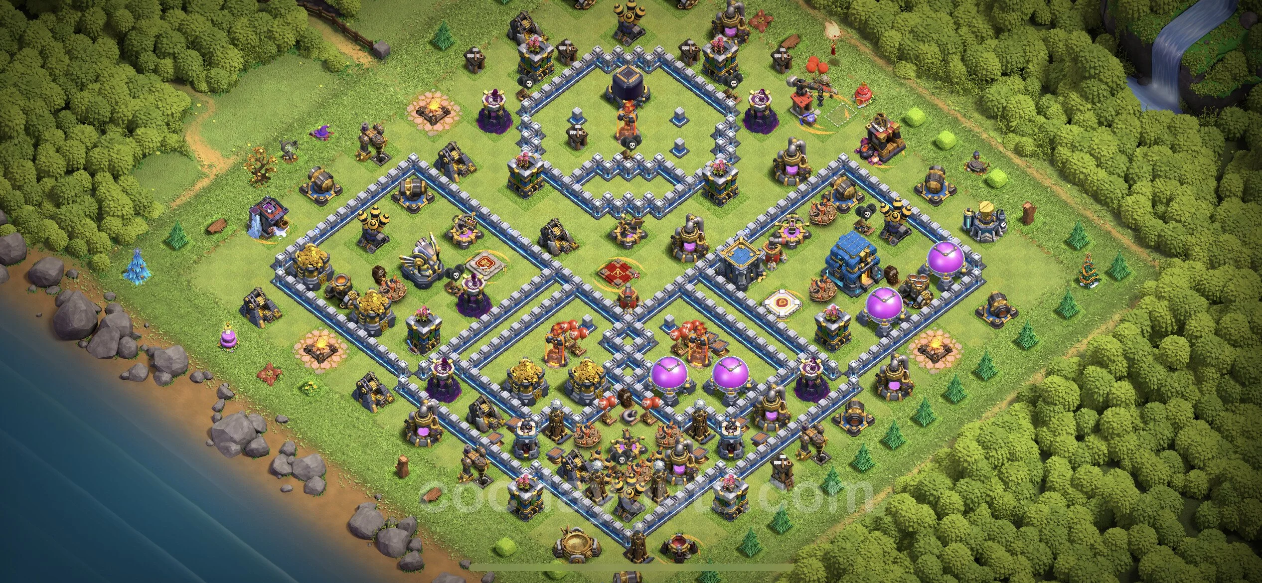 Farming Base TH12 with Link, Anti 3 Stars - plan / layout / design - Clash of Clans - (#63) — Farma TH12