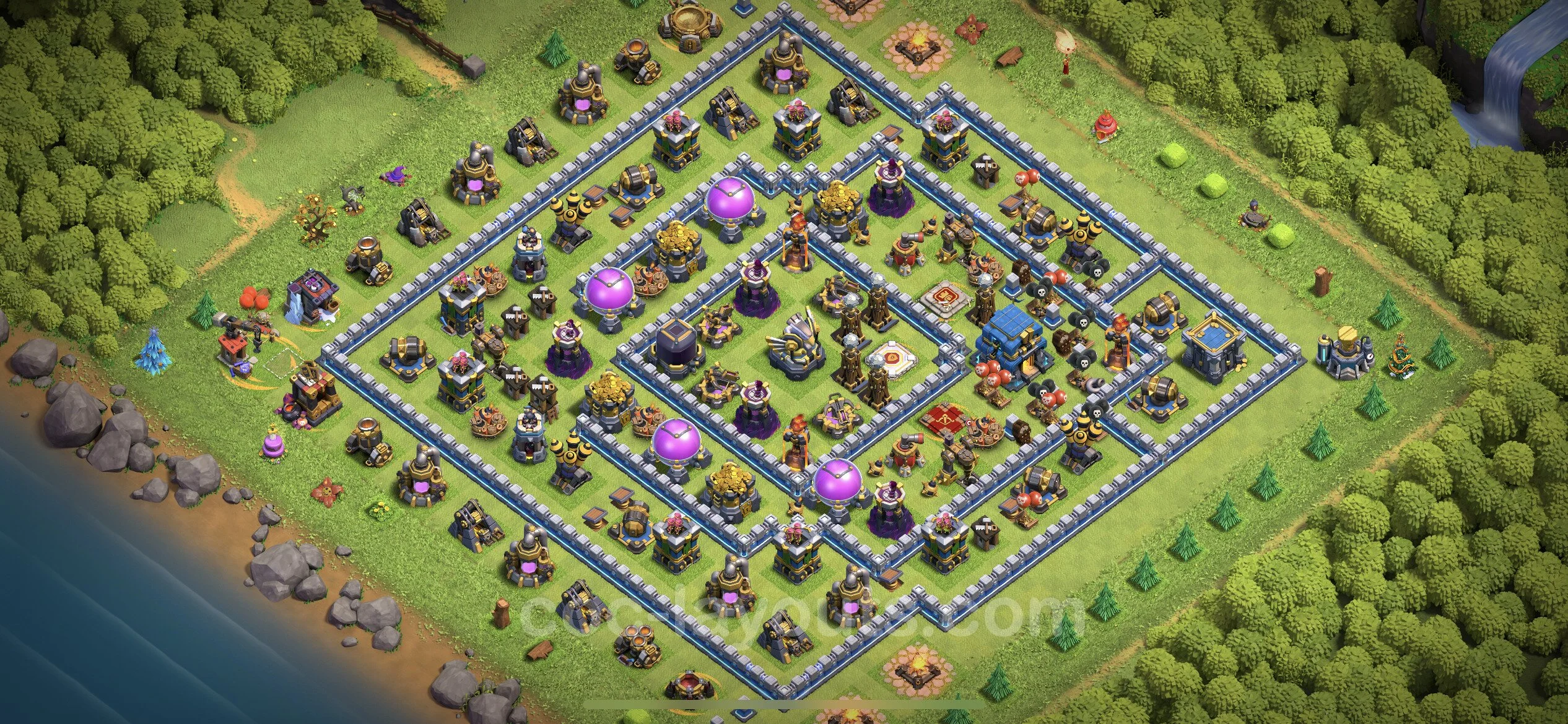 Farming Base TH12 with Link, Anti 3 Stars, Hybrid - plan / layout / design - Clash of Clans - (#65) — Фарм TH12