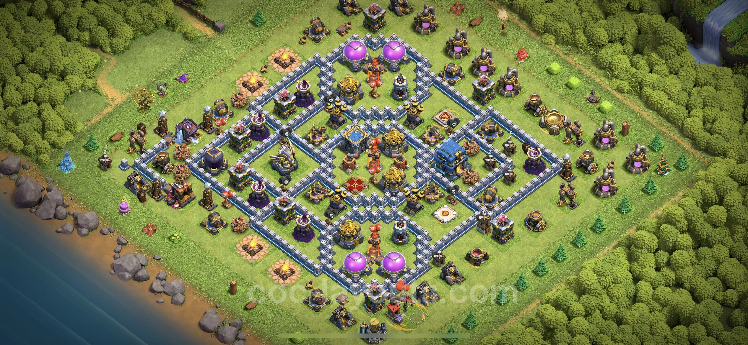 Farming Base TH12 Max Levels with Link, Anti Air / Electro Dragon - plan / layout / design - Clash of Clans - (#66) — Farm TH12