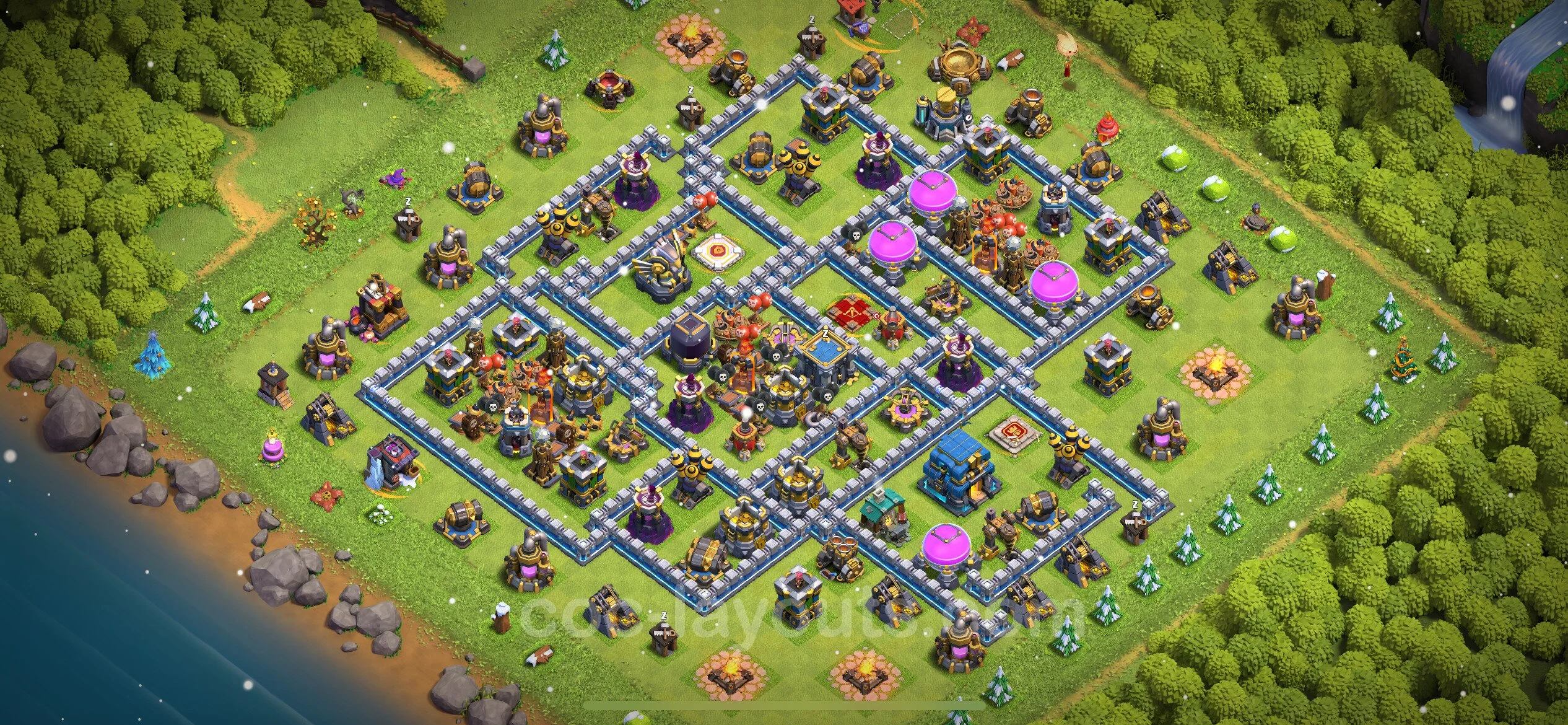 Farming Base TH12 with Link, Anti 3 Stars, Anti Everything - plan / layout / design - Clash of Clans - (#76) — Çiftlik TH12