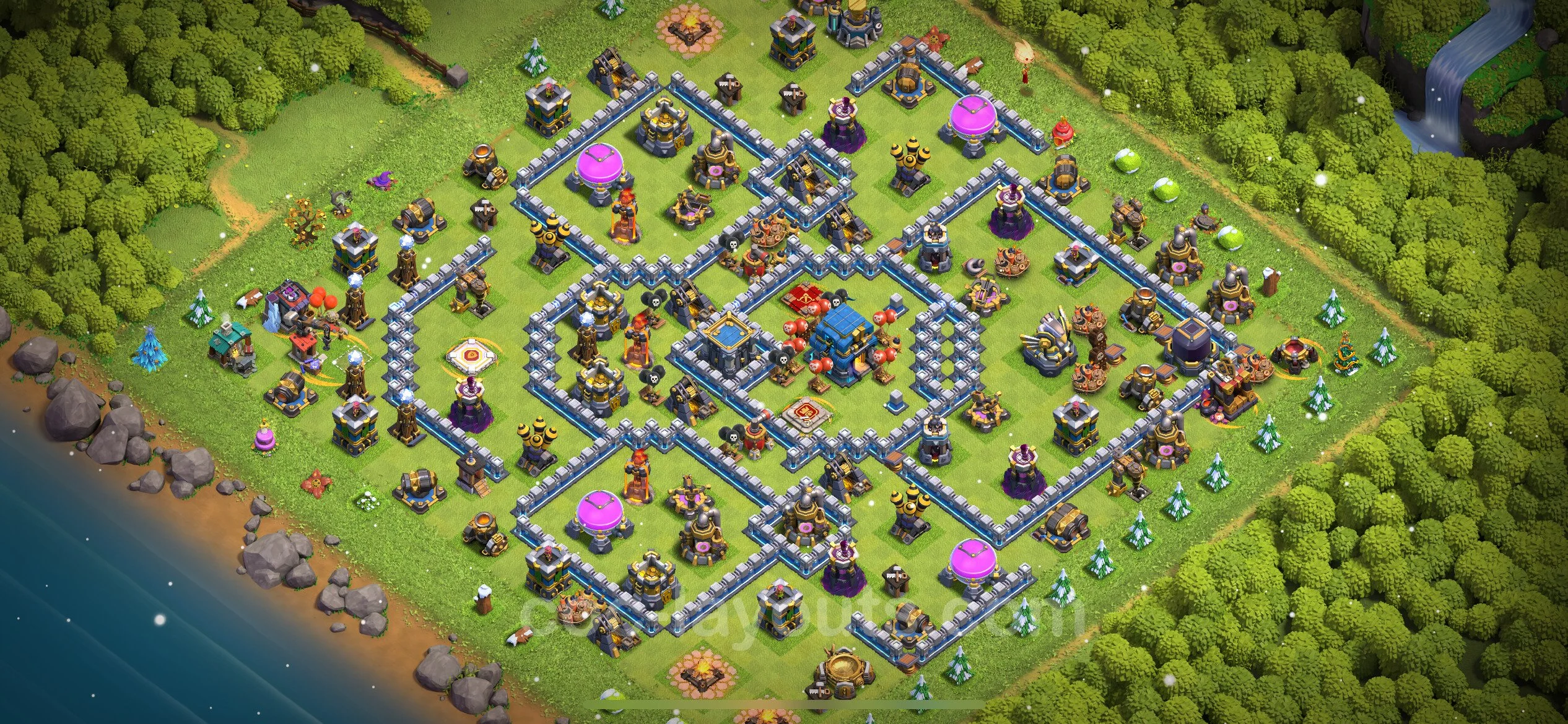 Farming Base TH12 with Link, Anti Everything, Hybrid - plan / layout / design - Clash of Clans - (#77) — Farming TH12