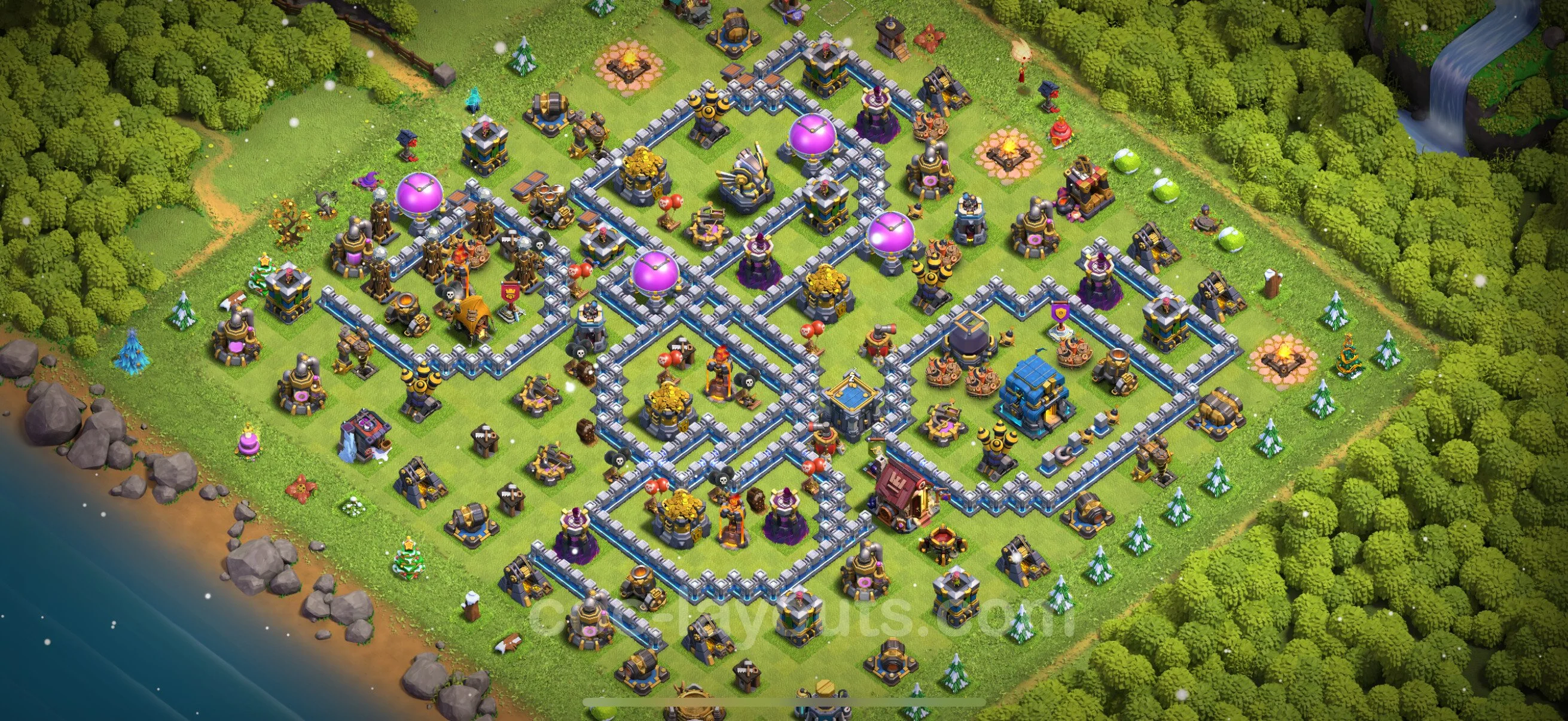 Farming Base TH12 with Link, Anti 3 Stars, Anti Everything - plan / layout / design - Clash of Clans - (#81) — Farm TH12