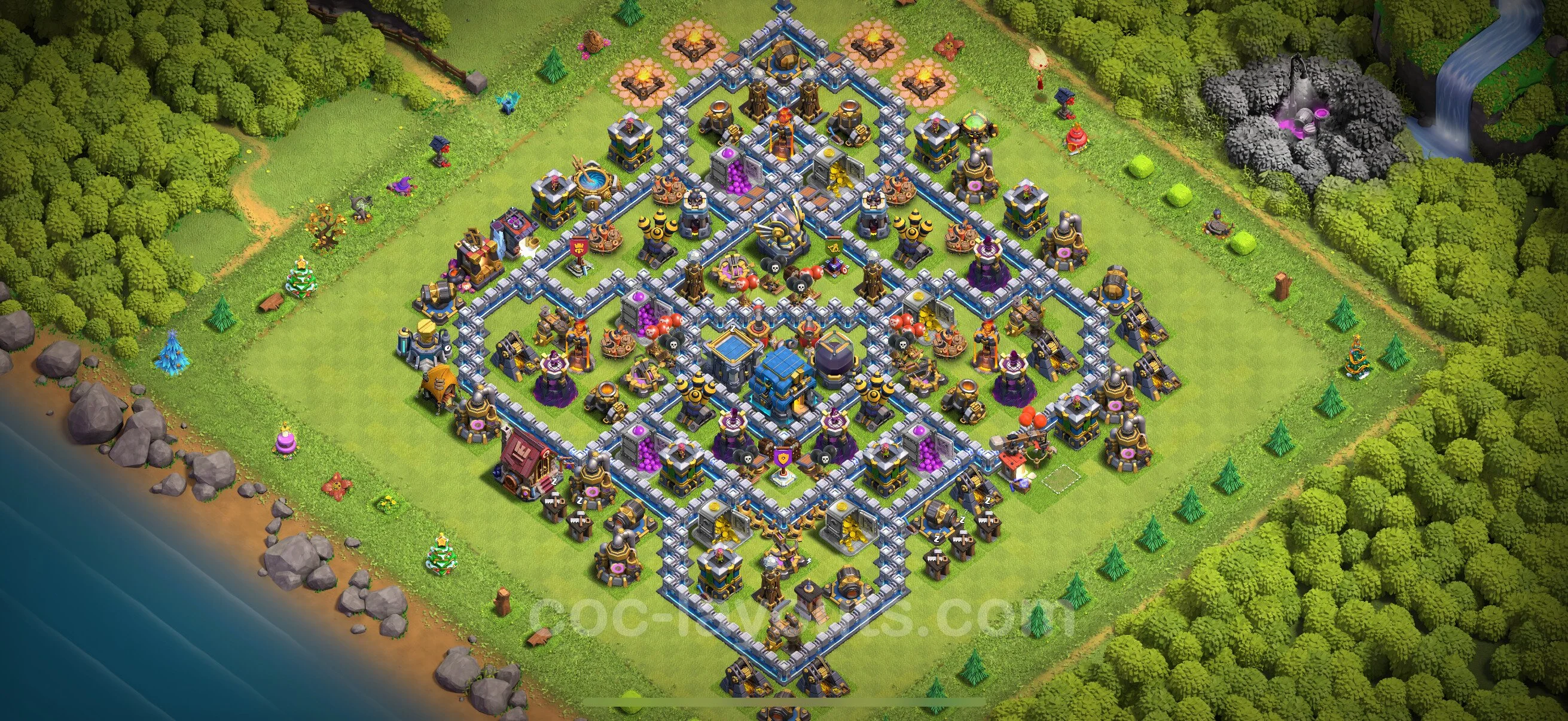 Farming Base TH12 with Link, Anti Everything - plan / layout / design - Clash of Clans - (#92) — Farm TH12