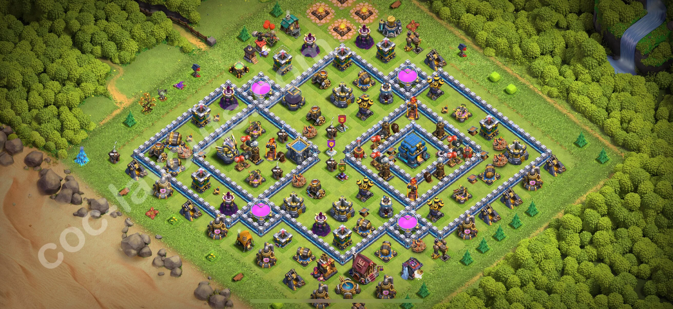 Farming Base TH12 with Link, Anti 2 Stars, Anti Everything - plan / layout / design - Clash of Clans 2026 - (#96) — Farma TH12