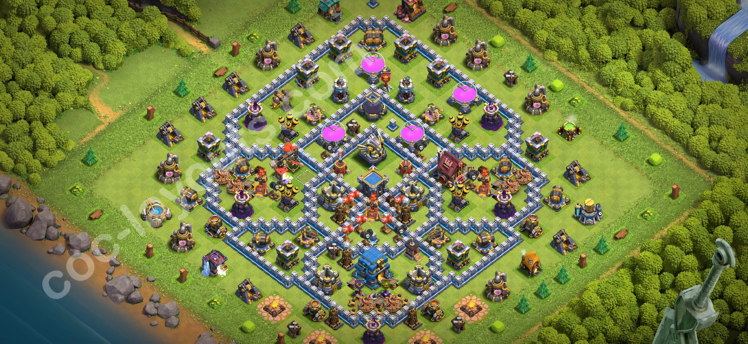 Farming Base TH12 Max Levels with Link, Anti 3 Stars - plan / layout / design - Clash of Clans 2026 - (#99) — Фарм TH12