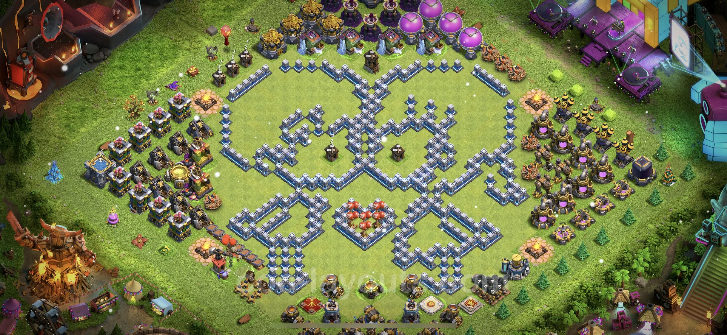 Top Troll Funny Base TH12 with Link - Funny Art Plan - Clash of Clans - (#17)