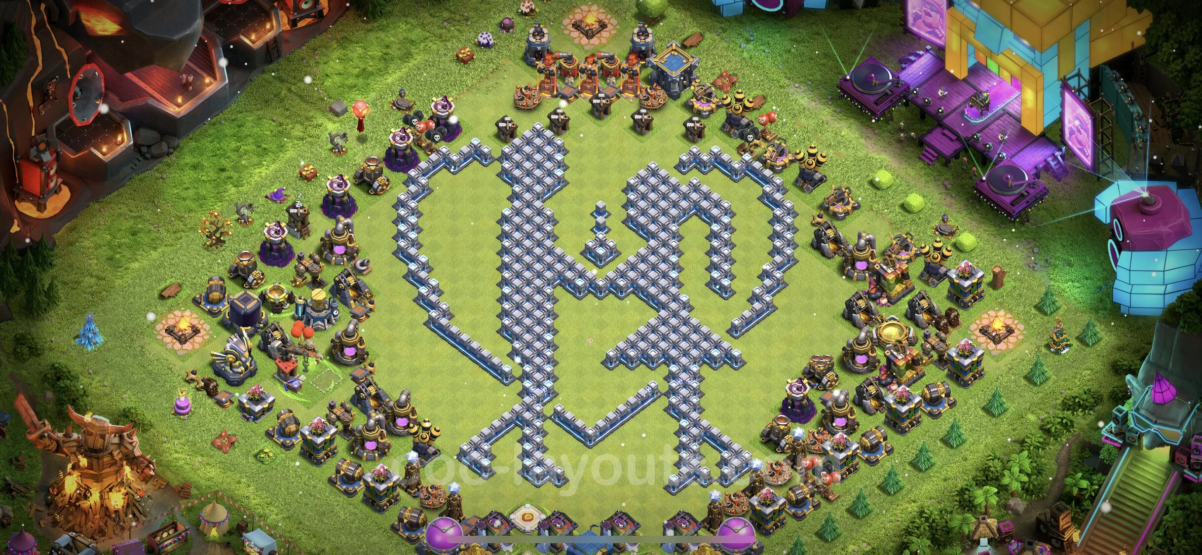 Top Troll Funny Base TH12 with Link - Funny Art Plan - Clash of Clans - (#18)