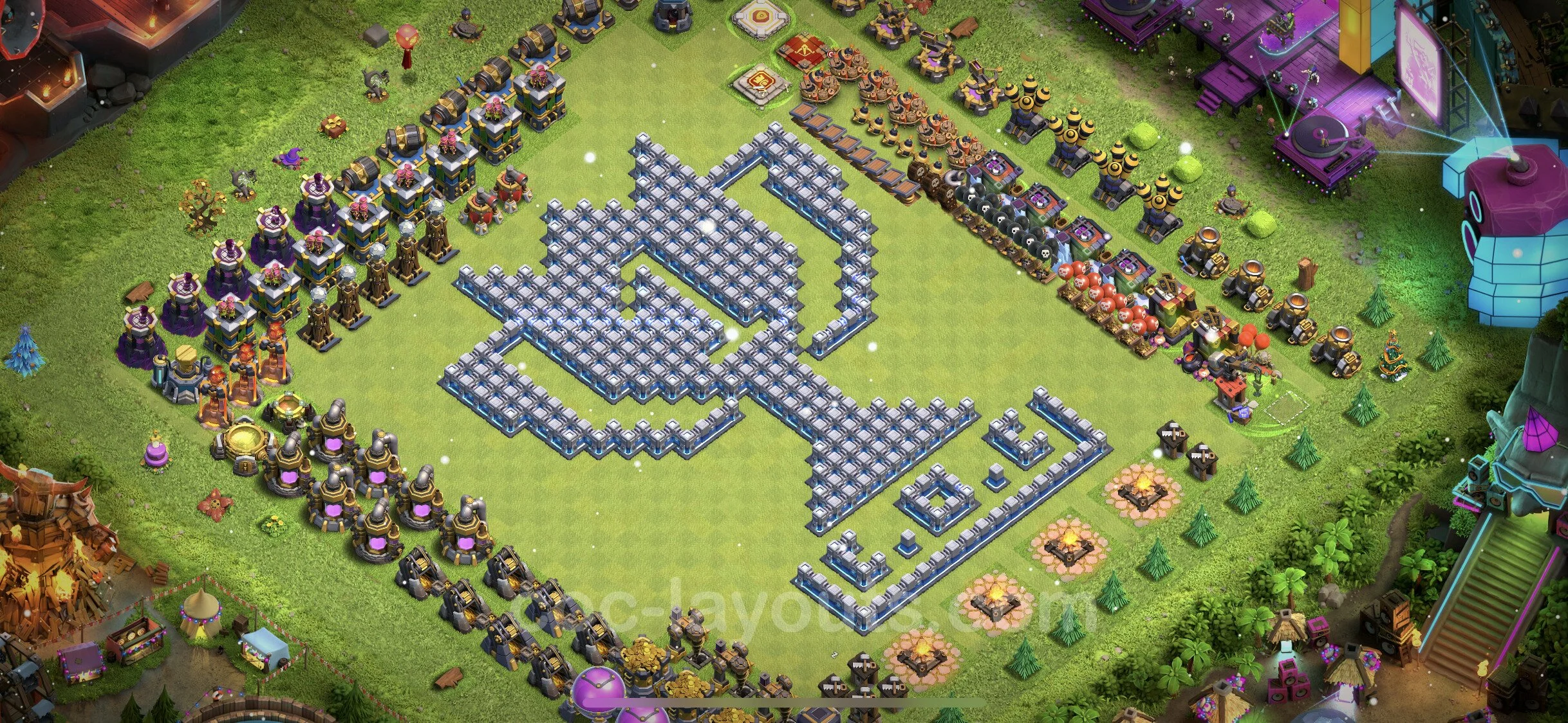 Top Troll Funny Base TH12 with Link - Funny Art Plan - Clash of Clans - (#22)