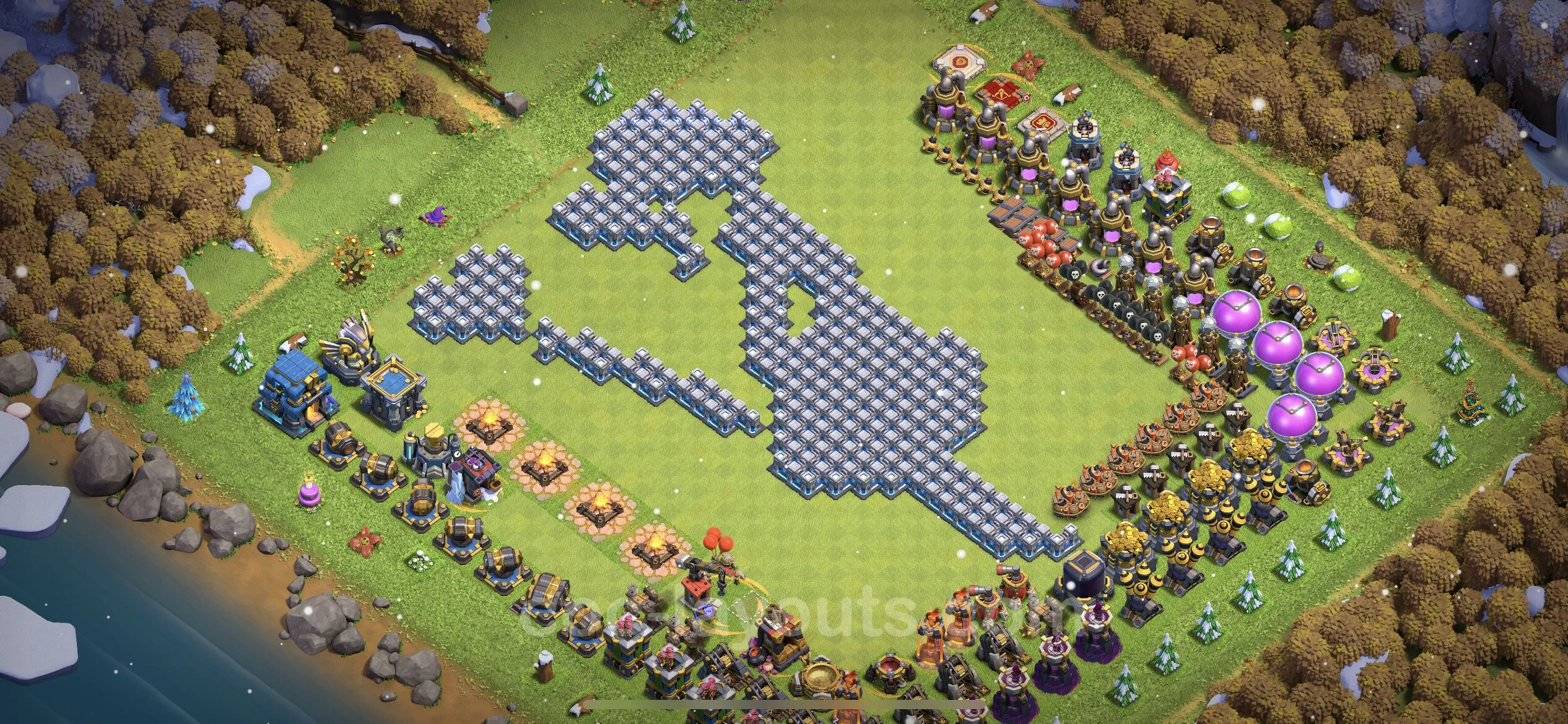 Top Troll Funny Base TH12 with Link - Funny Art Plan - Clash of Clans - (#28) — Развлечения TH12
