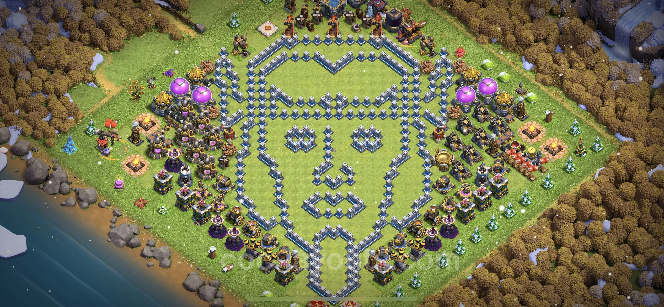 Top Troll Funny Base TH12 with Link - Funny Art Plan - Clash of Clans - (#31) — 楽しむ TH12