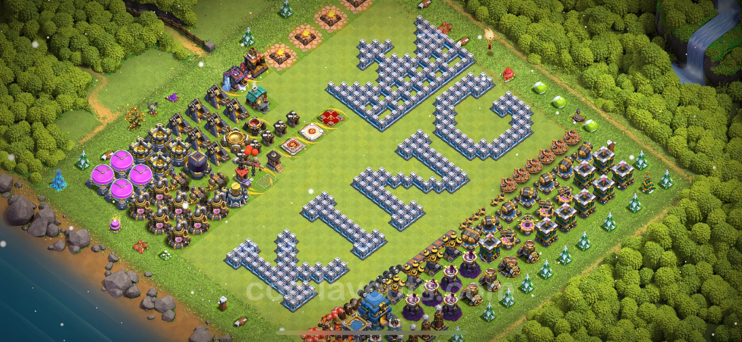 Top Troll Funny Base TH12 with Link - Funny Art Plan - Clash of Clans - (#41) — Zabawa TH12