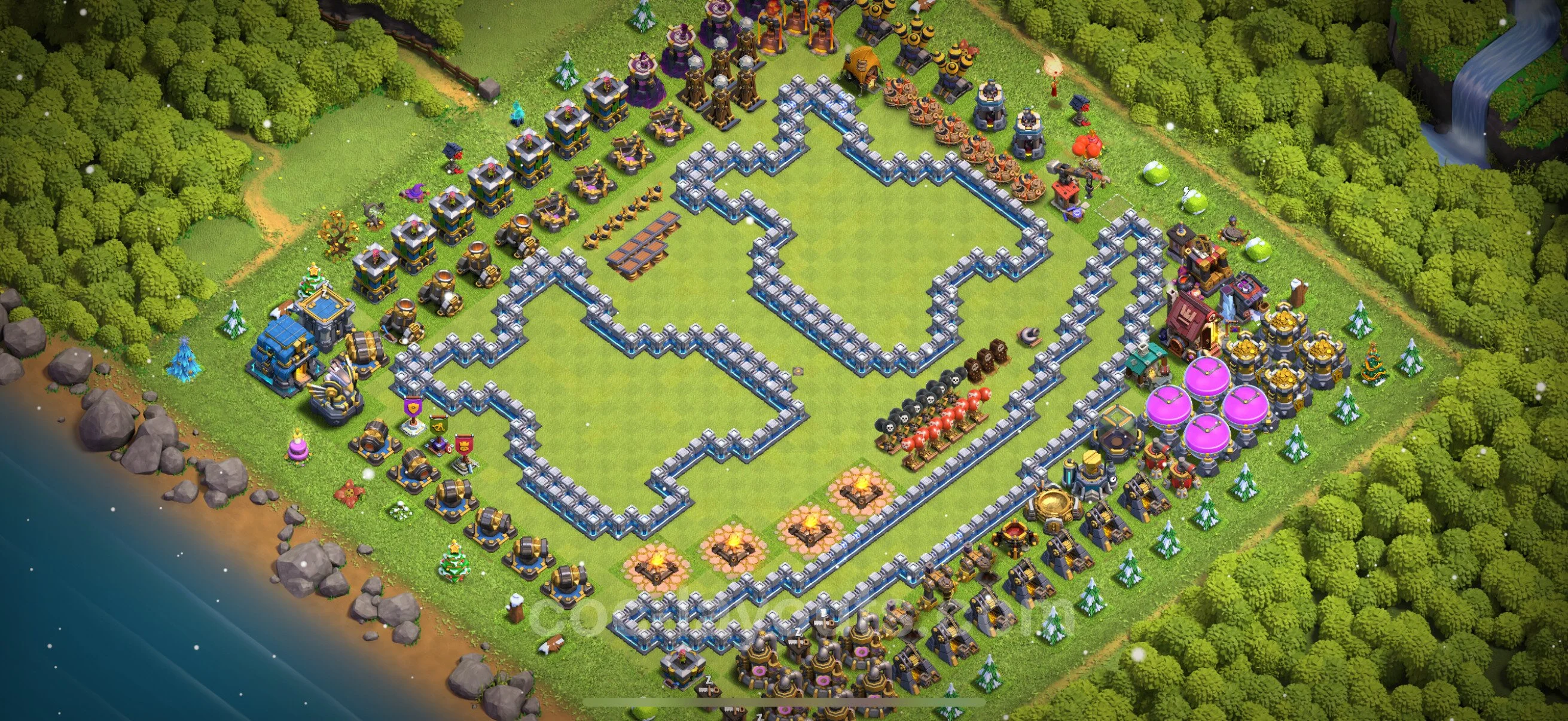 Top Troll Funny Base TH12 with Link - Funny Art Plan - Clash of Clans - (#45) — Plezier TH12
