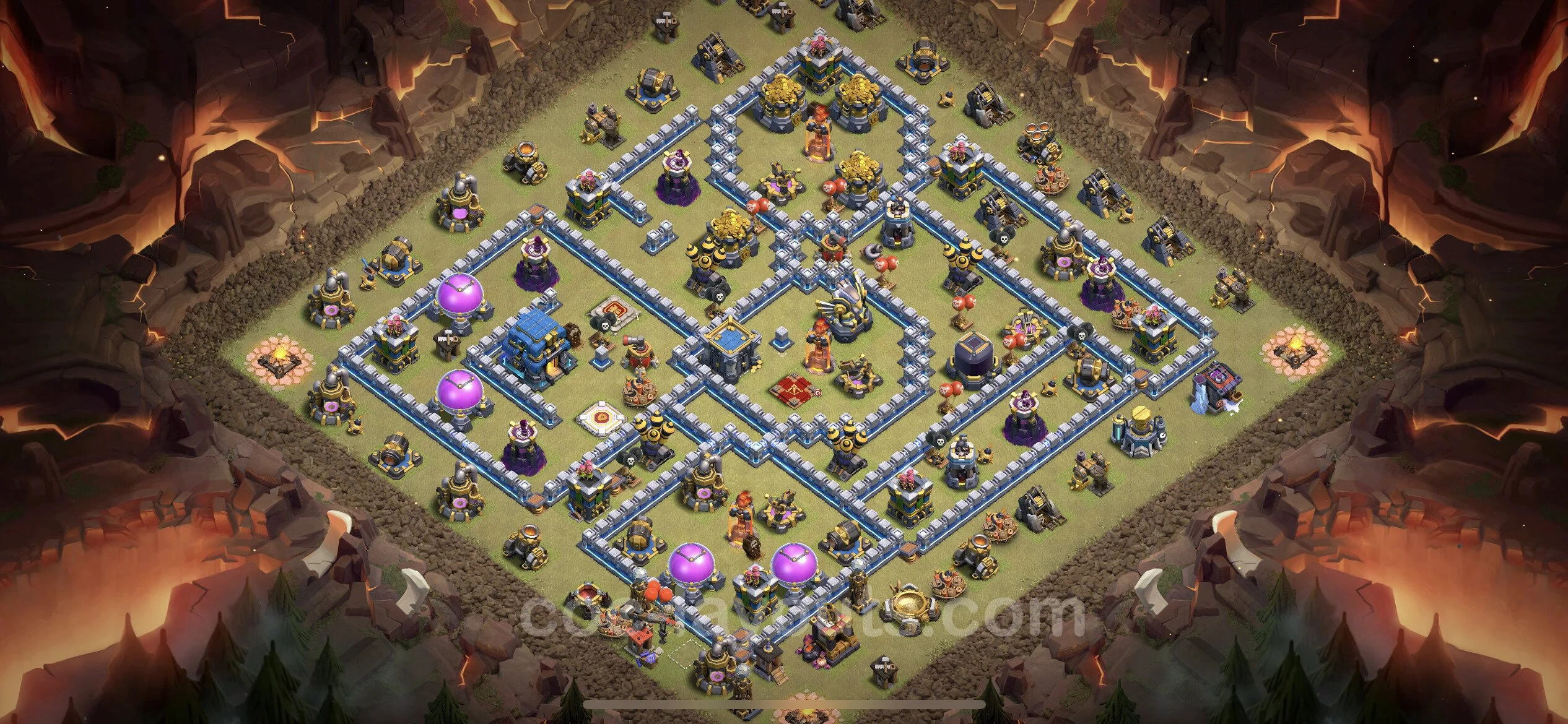 Top War Base TH12 with Link, Hybrid - CWL Defence Plan - Clash of Clans - (#109) — Guerre BH12